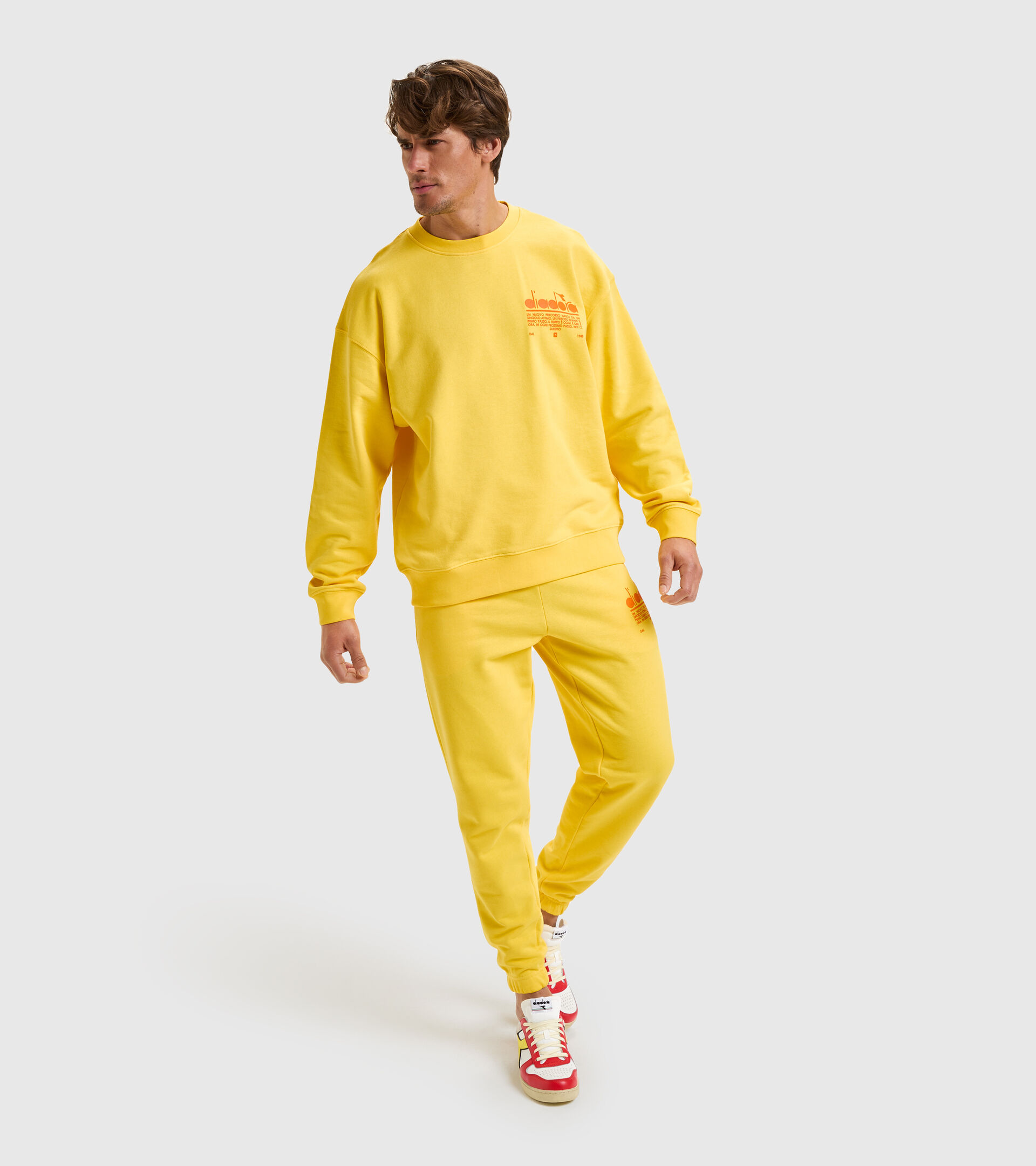 Cotton round-neck sweatshirt - Unisex SWEATSHIRT CREW MANIFESTO YELLOW LENS - Diadora