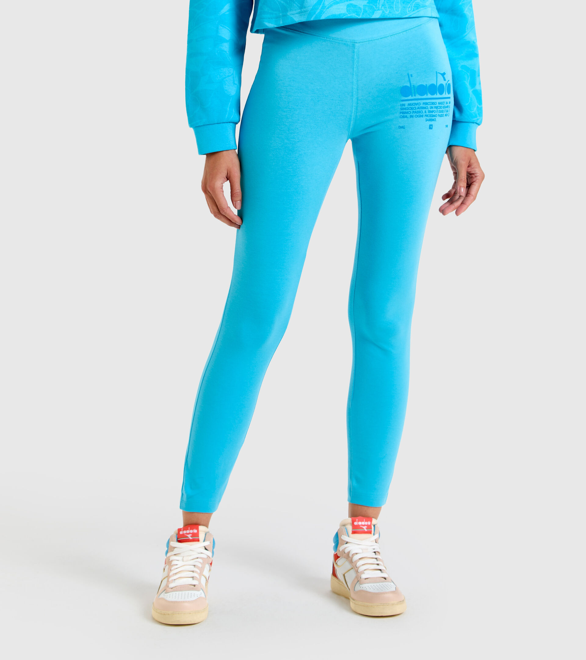 Stretch leggings - Women L. LEGGINGS MANIFESTO SKY BLUE INTENSE - Diadora
