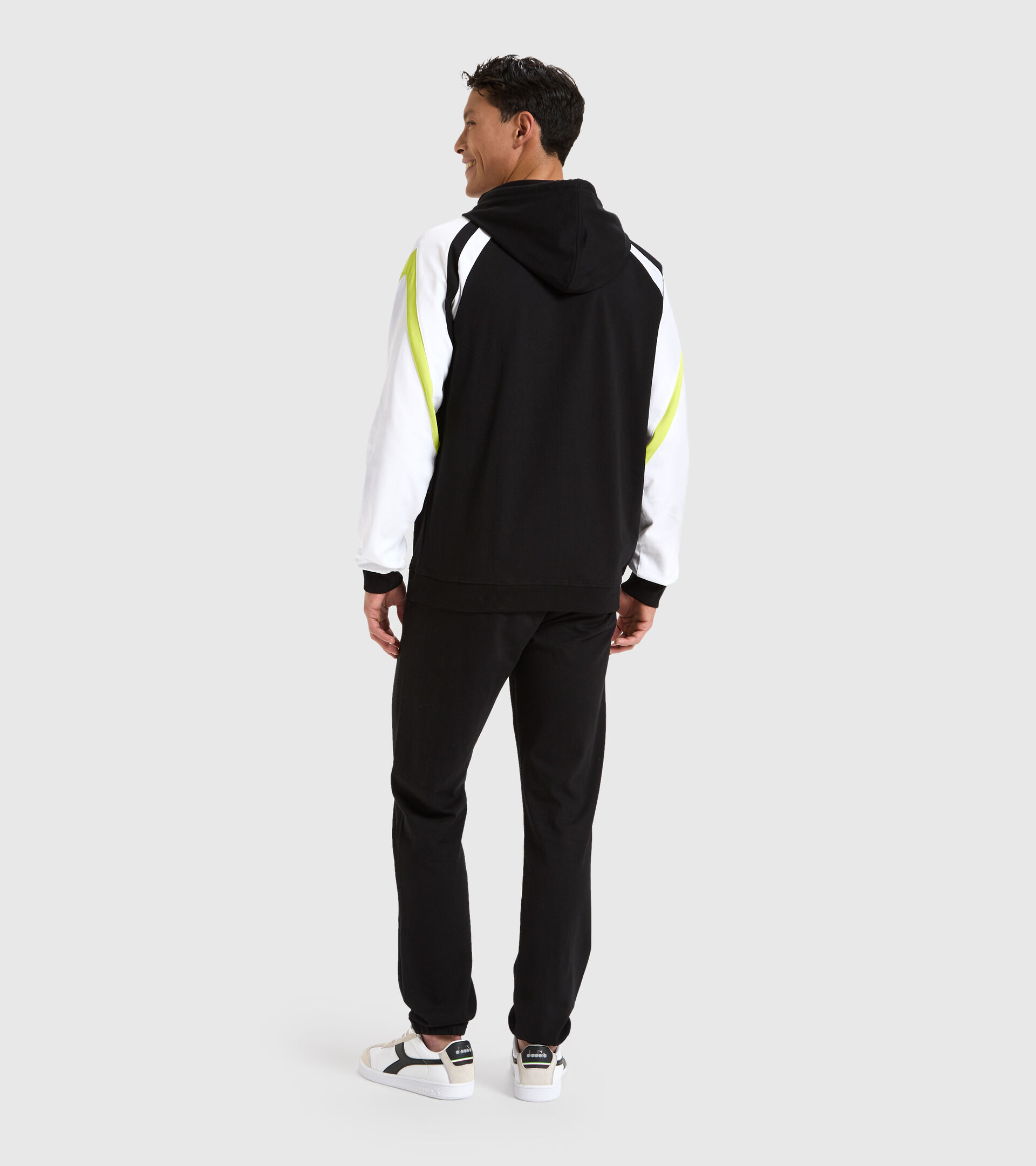 Cotton tracksuit - Men TRACKSUIT HOODIE FZ CORE BLACK - Diadora