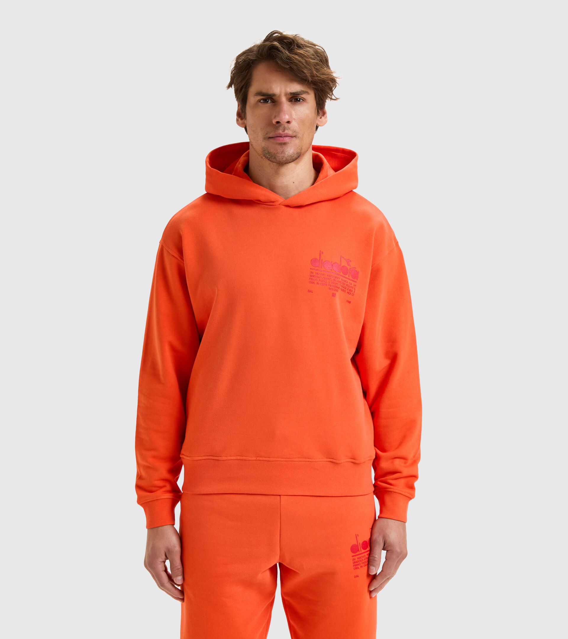 Sweat-shirt à capuche en Coton - Unisexe HOODIE MANIFESTO ORANGE VERMEIL - Diadora