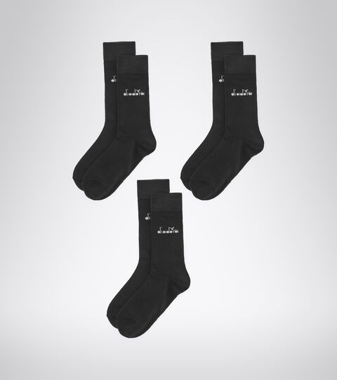 Mid socks pack - Three pair - Unisex U. MID PLAIN SOCKS 3-PACK BLACK - Diadora