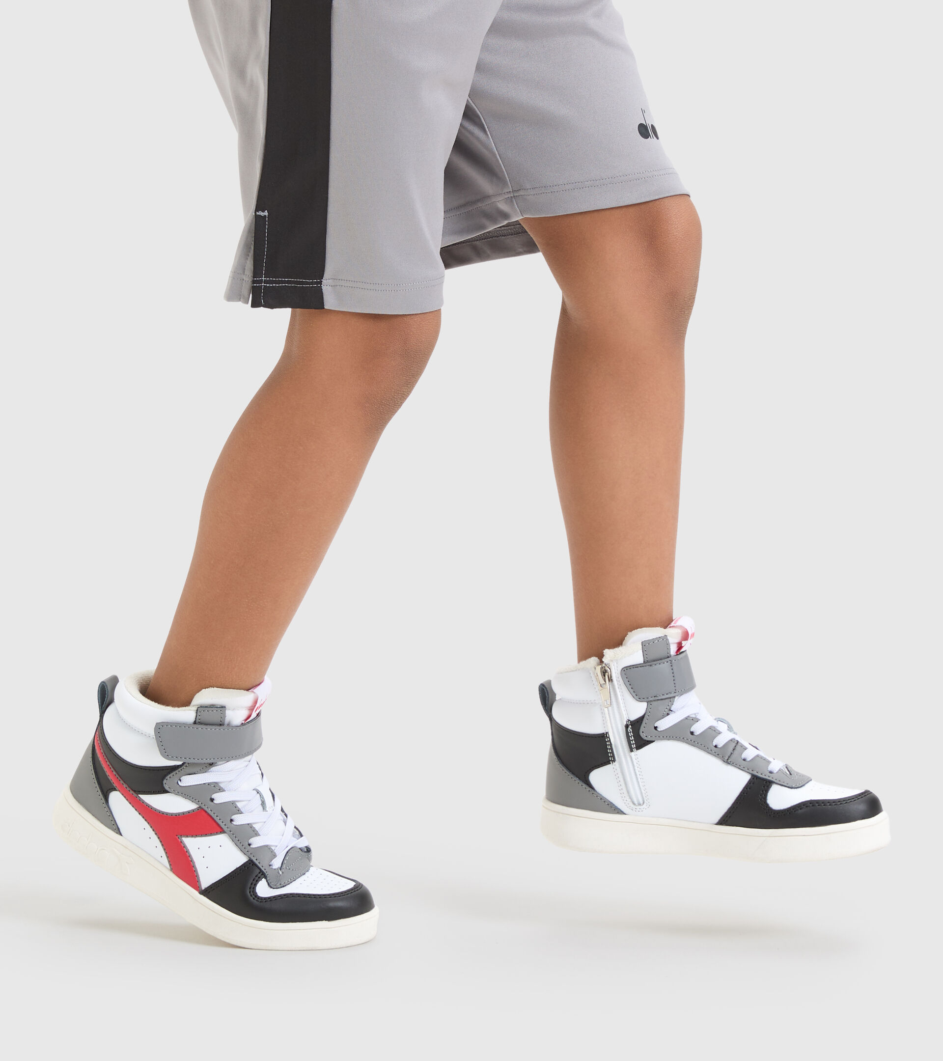 Sports shoes - Kids 4-8 years MAGIC BASKET MID PS WHITE/BLACK/AURORA RED - Diadora
