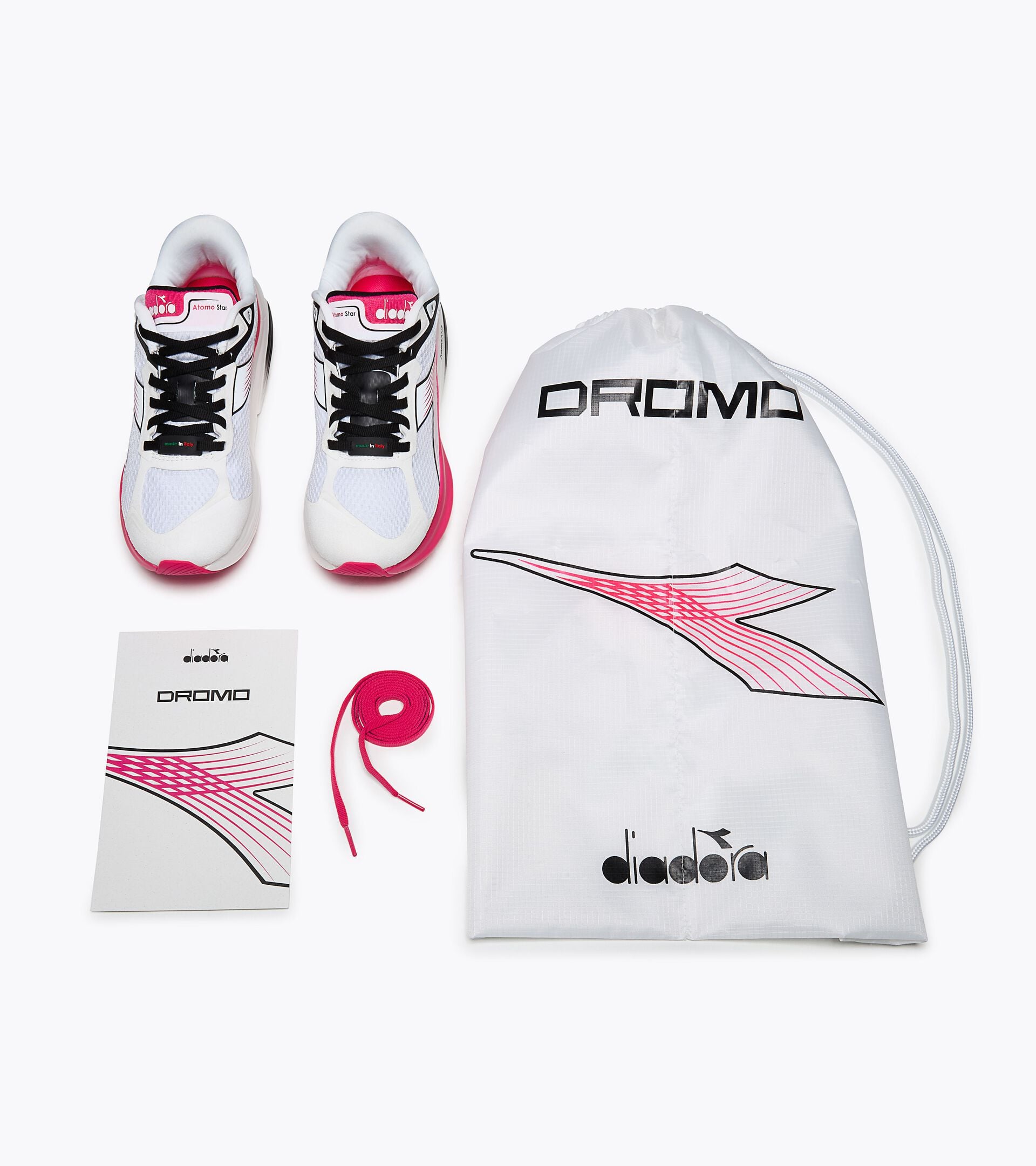 Dromo X Diadora: running Made in Italy ATOMO STAR DROMO WHITE /MEXICAN PINK - Diadora