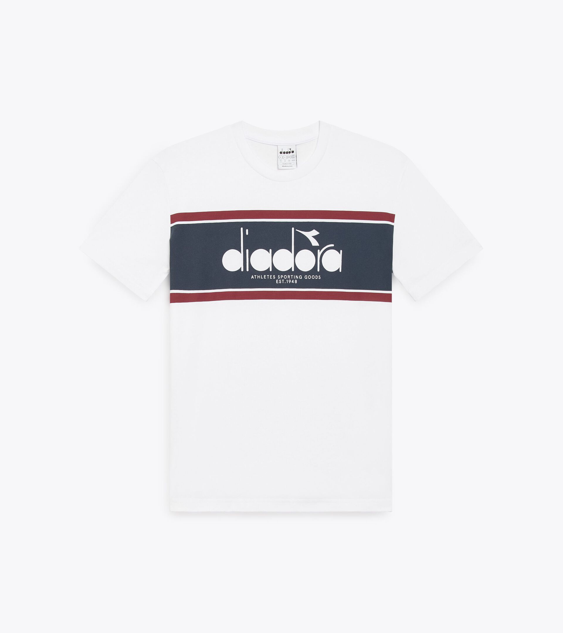 T-shirt - All-Gender T-SHIRT SS LOGO SUPER WHITE/EMPIRE RED - Diadora