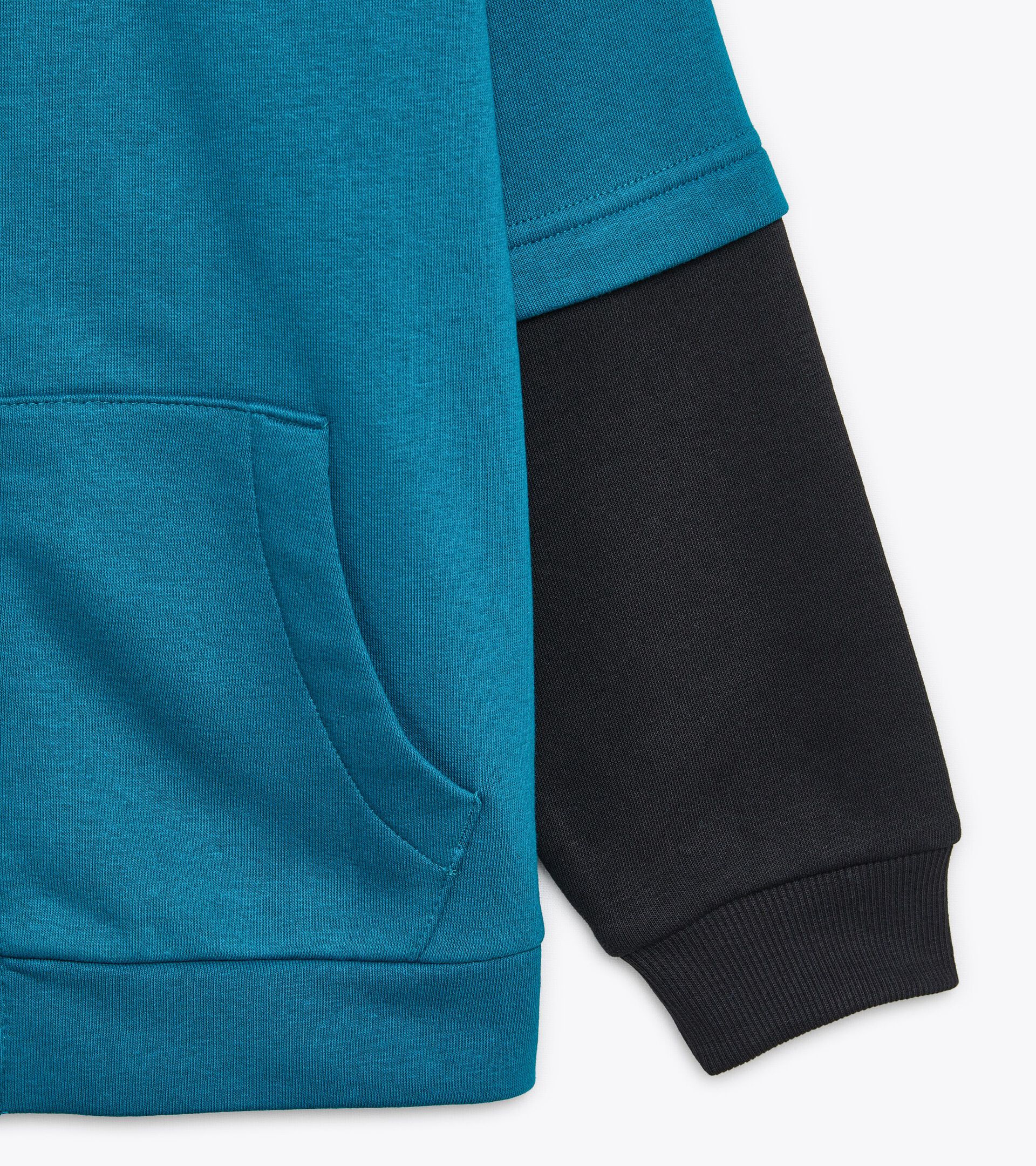 Sporty set - Boy JB. TRACKSUIT HD FZ NEON BLACK/CRYSTAL TEAL - Diadora