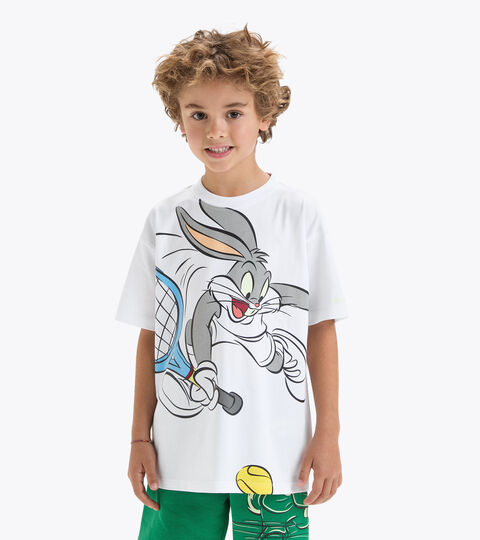 Sports T-shirt - Kids JU.T-SHIRT SS WB OPTICAL WHITE + F - Diadora