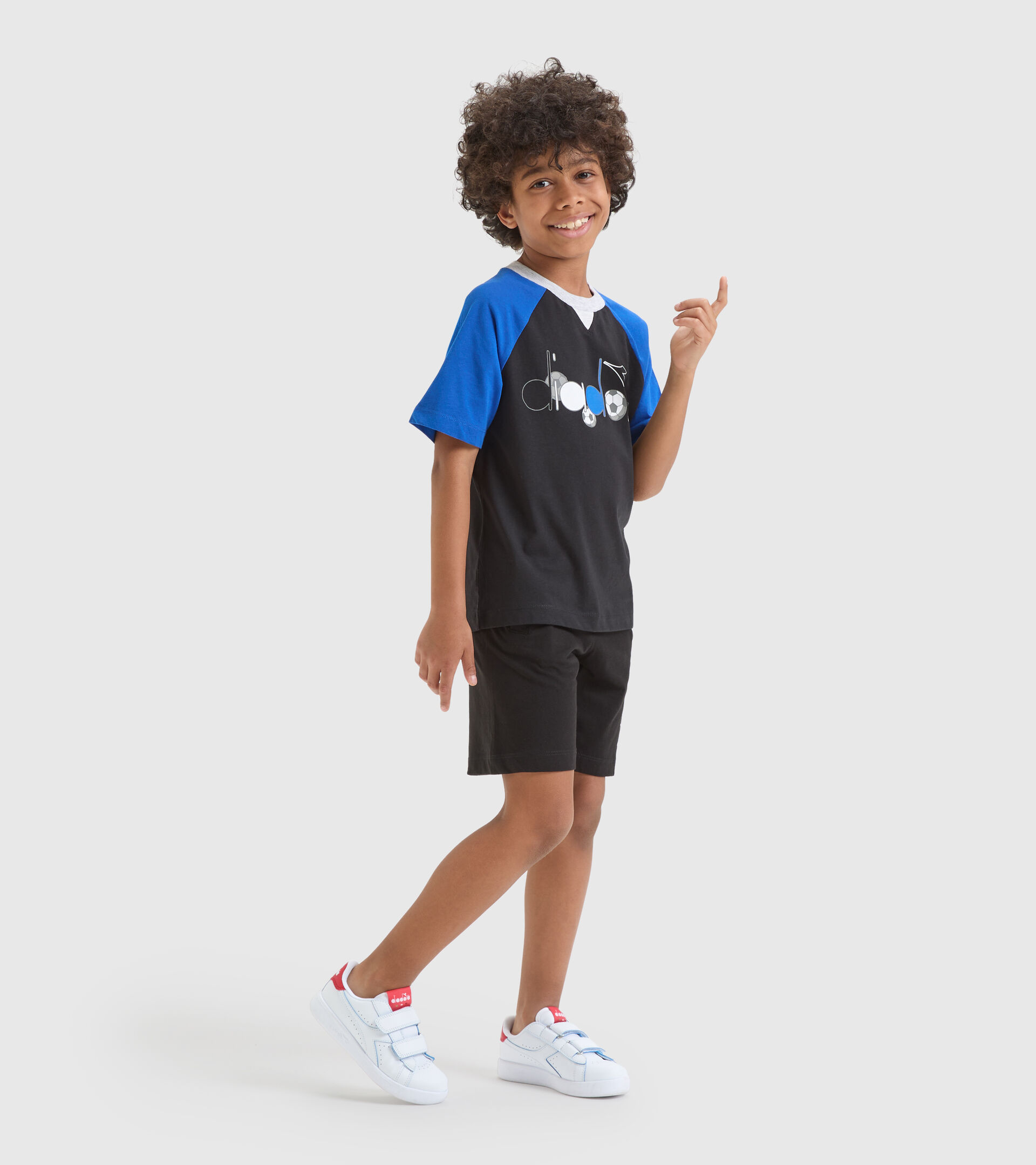 Cotton shorts/T-shirt set - Boys JB.SET SS SCORE BLACK - Diadora