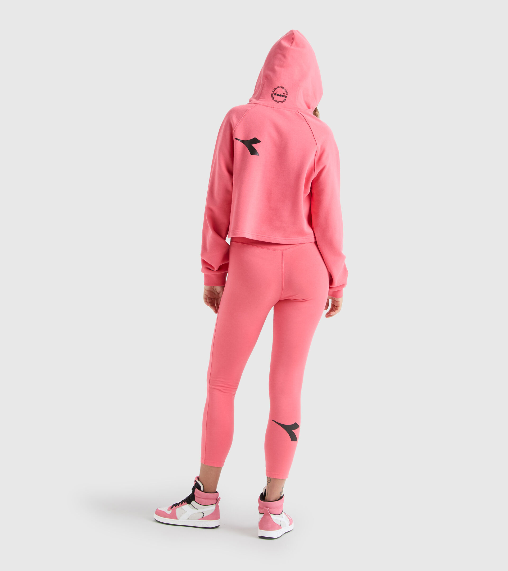 Cotton hooded sweatshirt - Women’s L. HOODIE CROP MANIFESTO TEA ROSE - Diadora