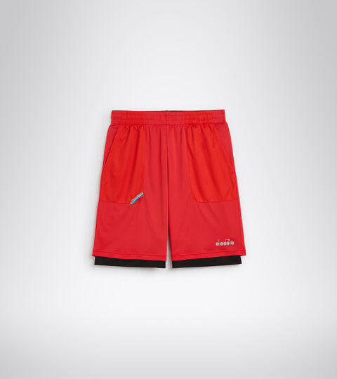 BERMUDA REVERSIBLE BE ONE, ROSSO FERRARI ITALIA/NERO Bermudas para entrenar - Hombre BERMUDA REVERSIBLE BE ONE ROSSO FERRARI ITALIA/NERO - Diadora
