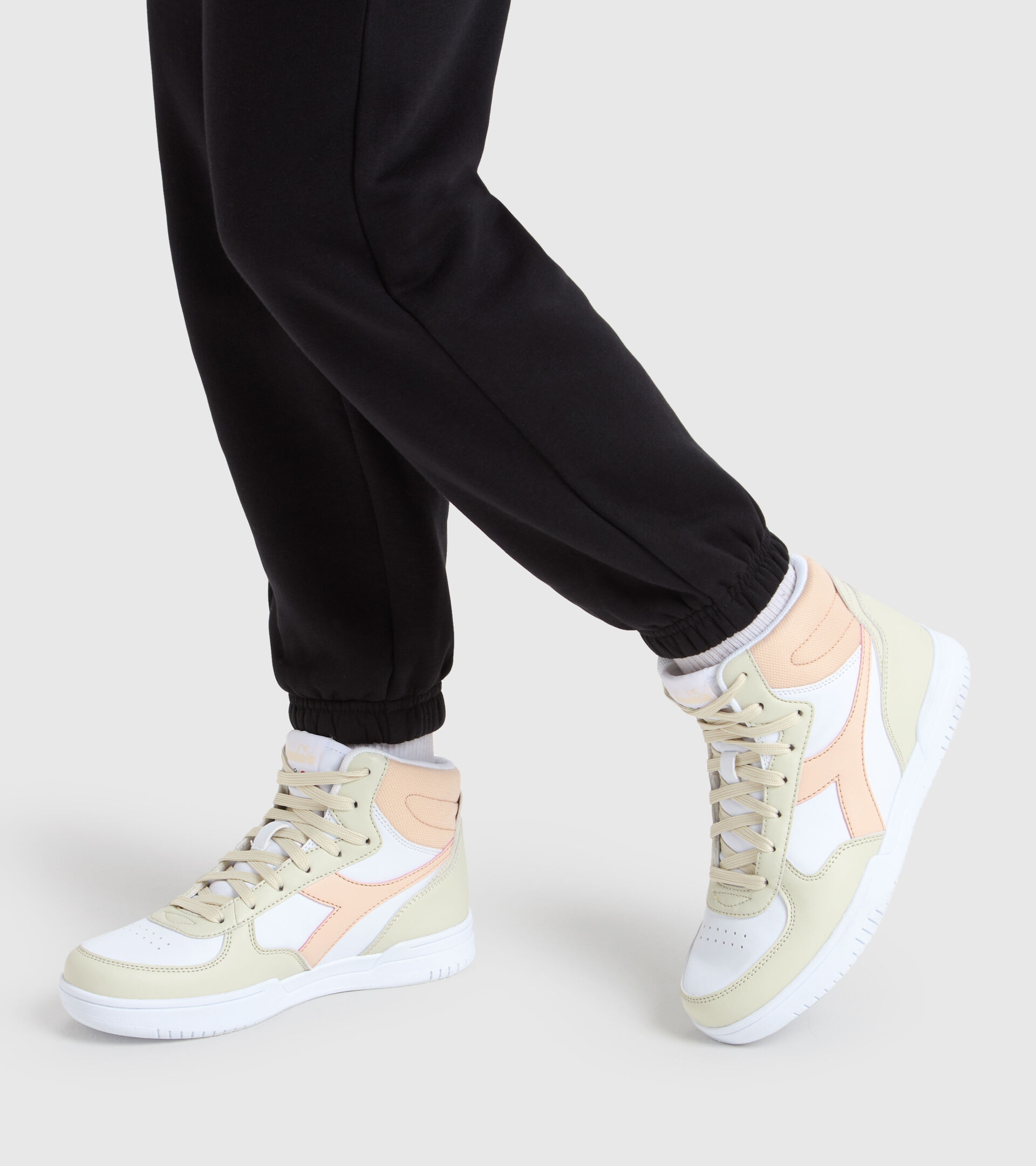 Sports shoes - Youth 8-16 years RAPTOR MID GS WHITE BONE/PASTEL ROSE TAN - Diadora