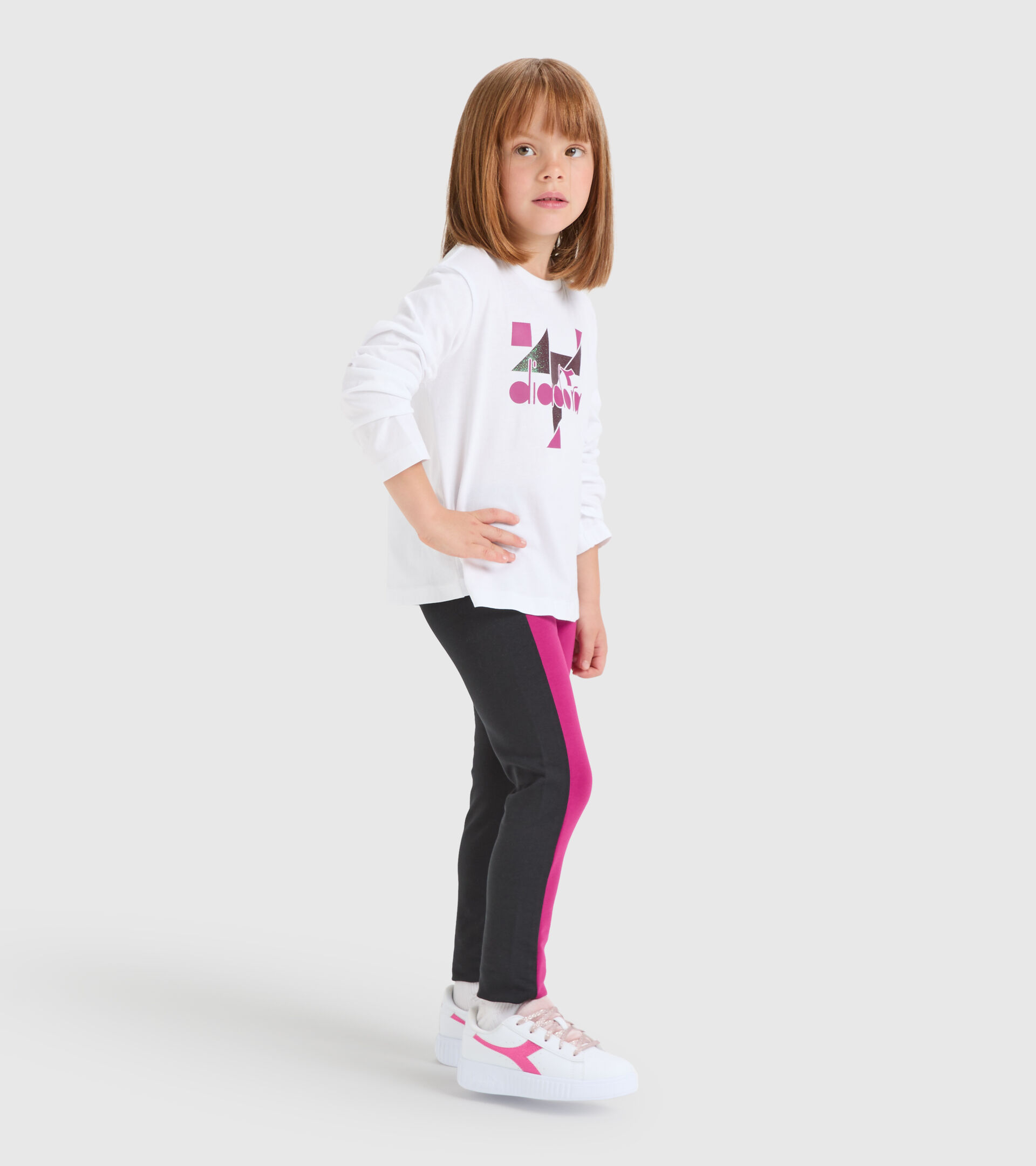 T-shirt maniche lunghe - Bambina JG.T-SHIRT LS GLEE BIANCO OTTICO - Diadora