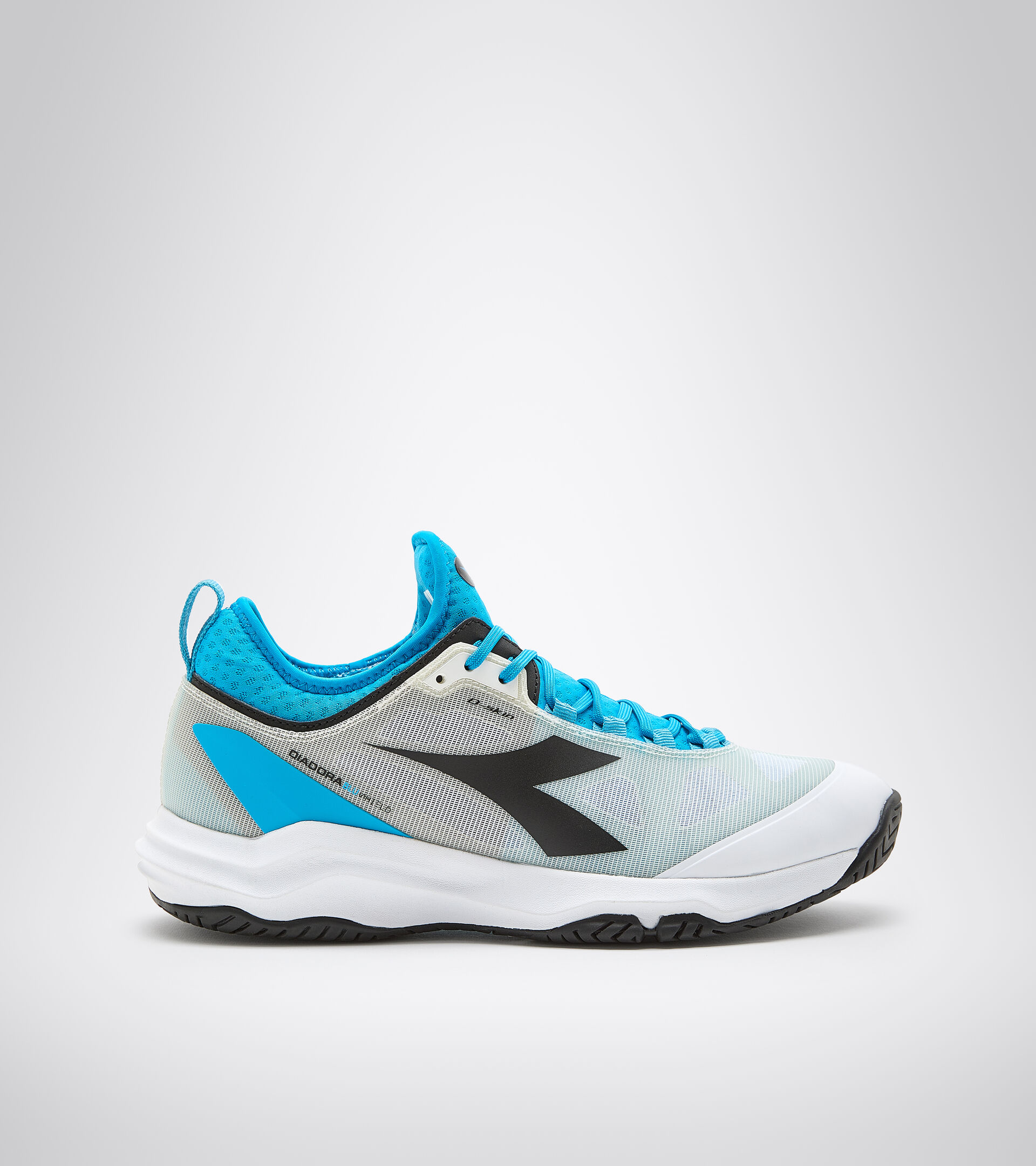 Clay and hard court tennis shoe - Men SPEED BLUSHIELD FLY 3 + AG WHITE/BLACK/BLUE JEWEL - Diadora