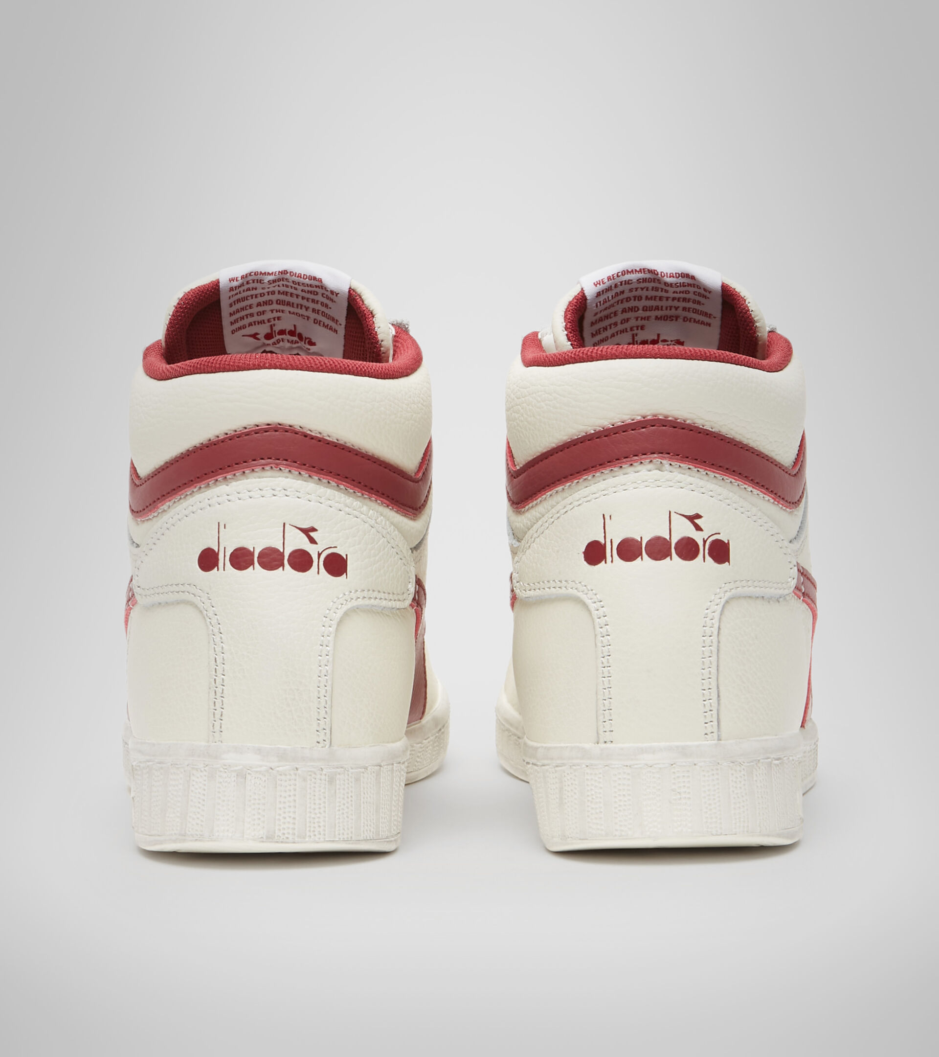 Footwear Sportswear UNISEX GAME L HIGH WAXED BIANCO/ROSSO PEPERONE Diadora