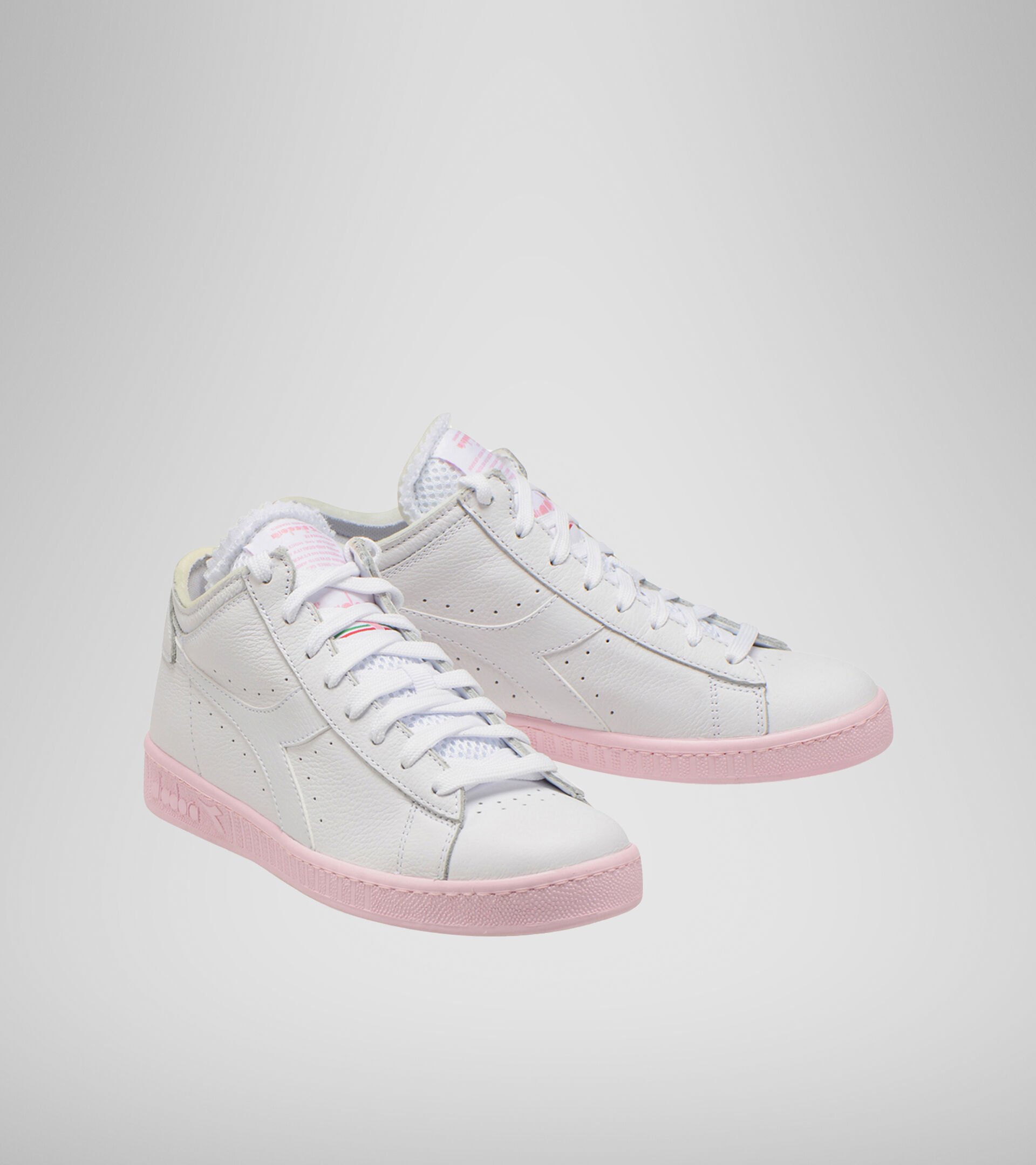 Footwear Sportswear DONNA GAME L ROW CUT SOLE BLOCK WN SUPER WHITE/PARFAIT PINK Diadora