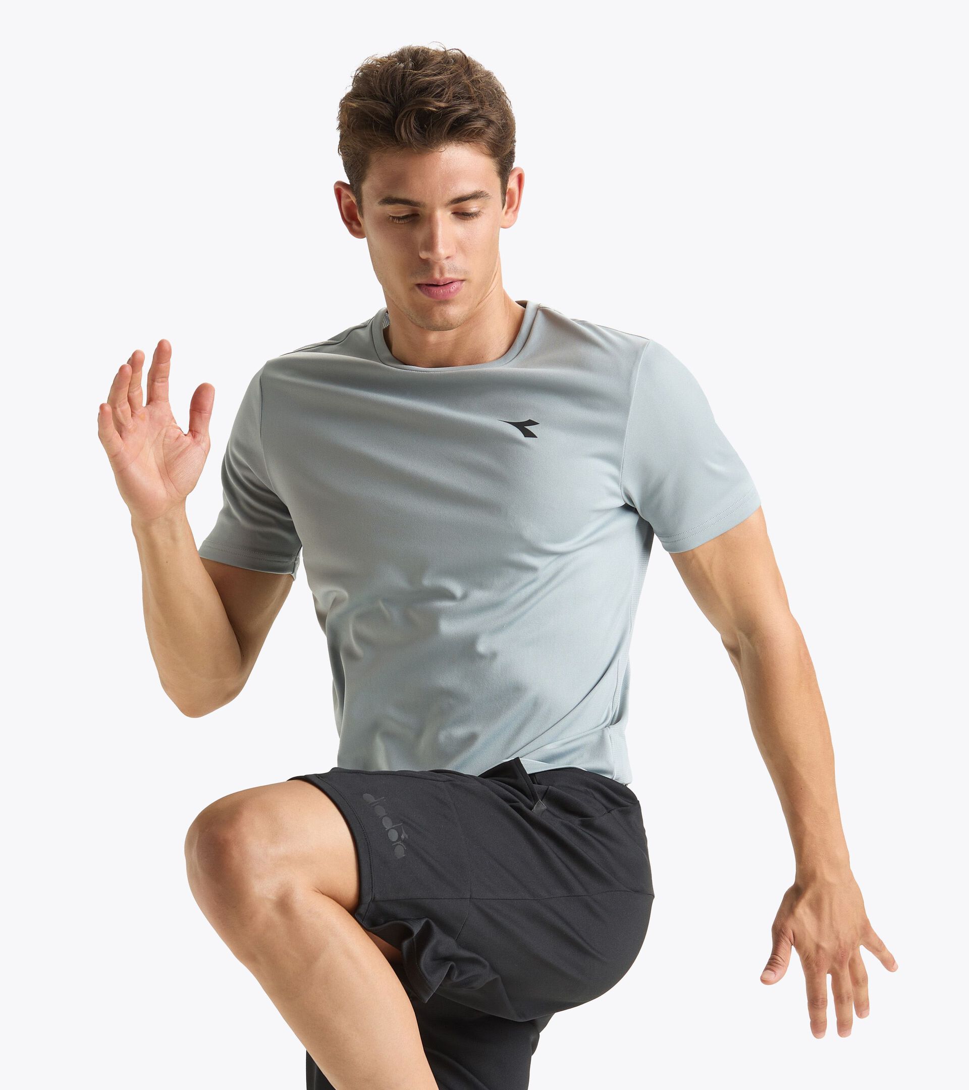T-shirt de sport - Homme SS T-SHIRT RUN GRIS SUPREME - Diadora