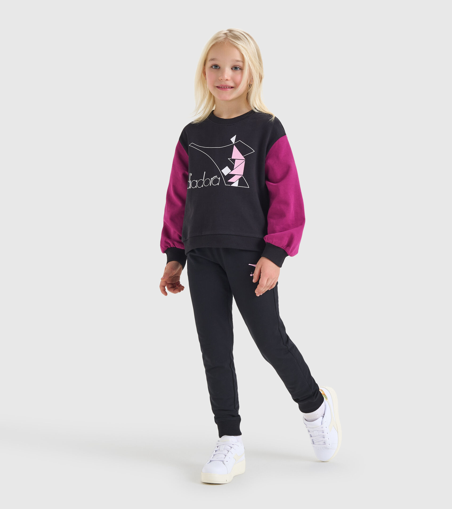Sports sweatshirt - Girls JG.TRACKSUIT GLEE BLACK - Diadora