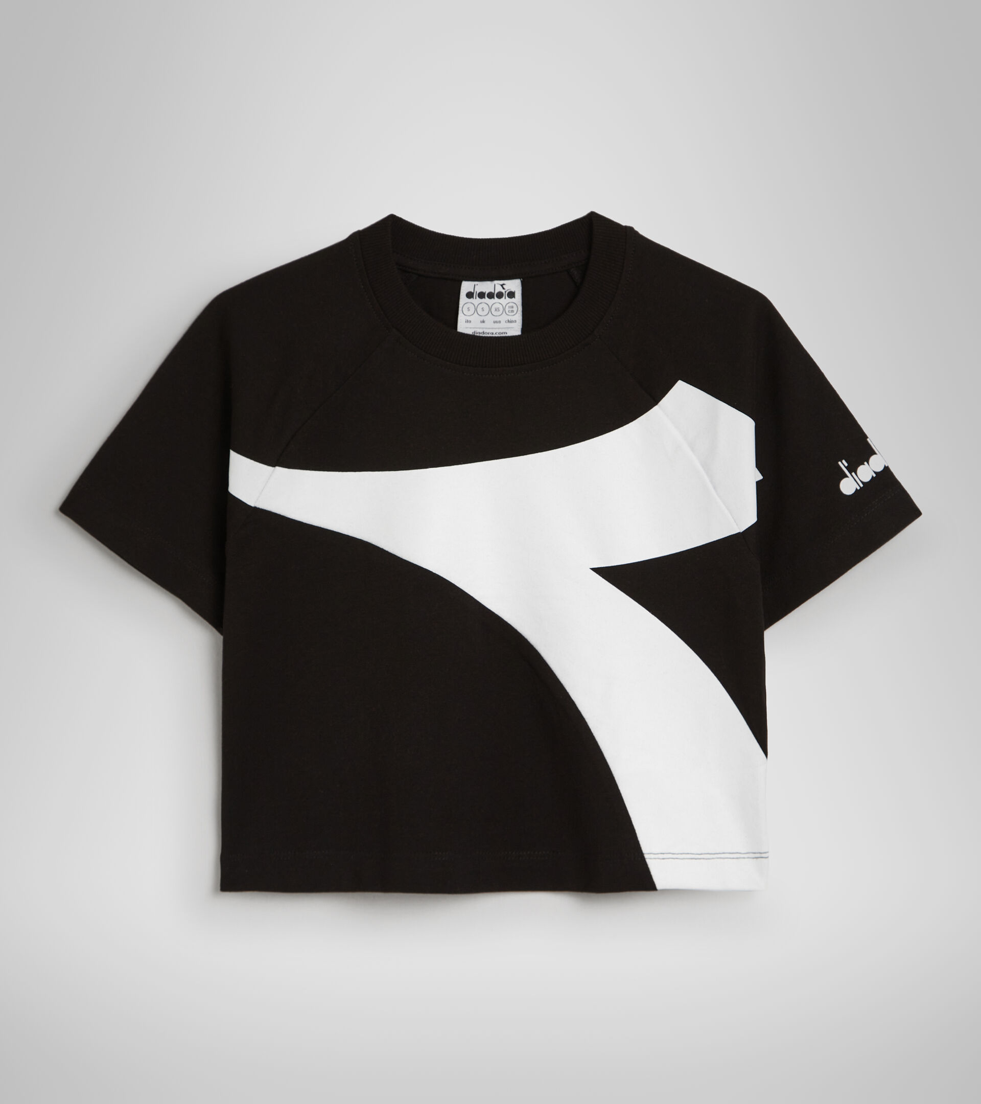 Cotton sports T-shirt - Girls JG.T-SHIRT SS POWER LOGO BLACK - Diadora