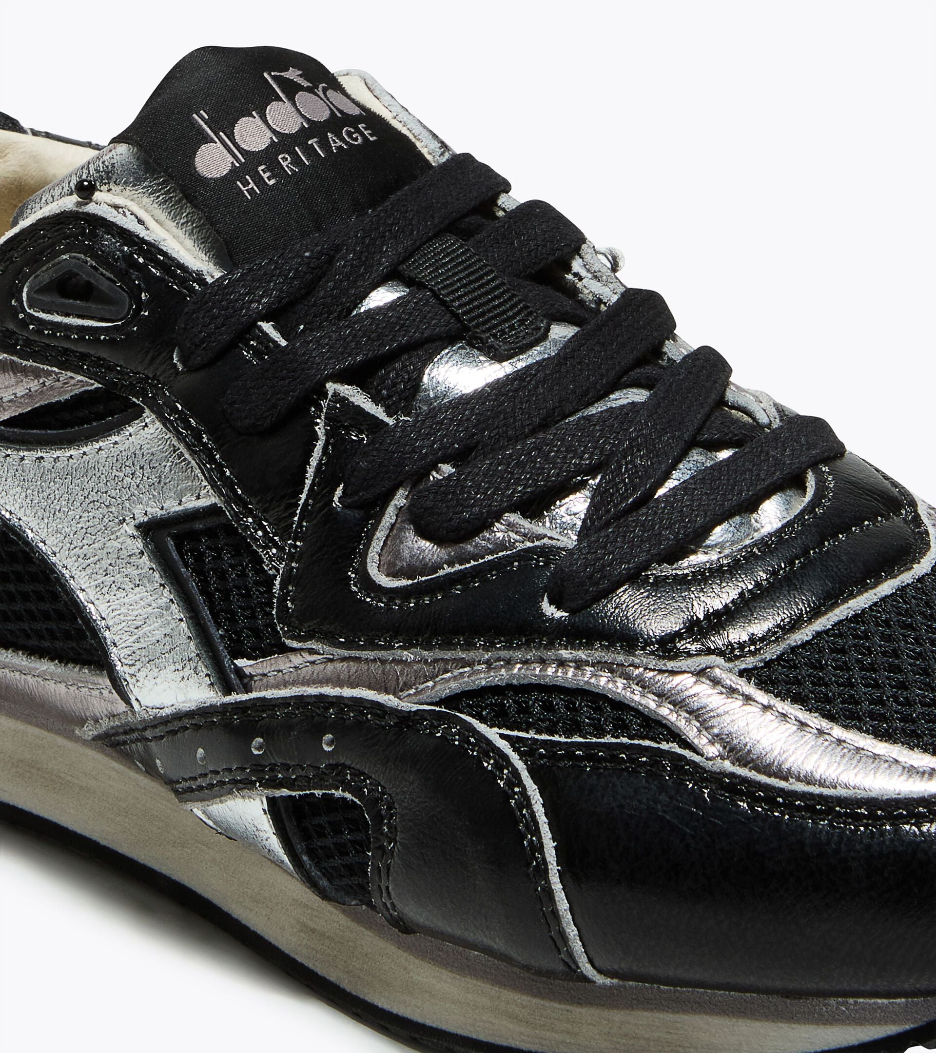 Sneaker Heritage aus laminiertem Leder - Low Profile - Damen EQUIPE REVENGE METAL WN SCHWARZ - Diadora