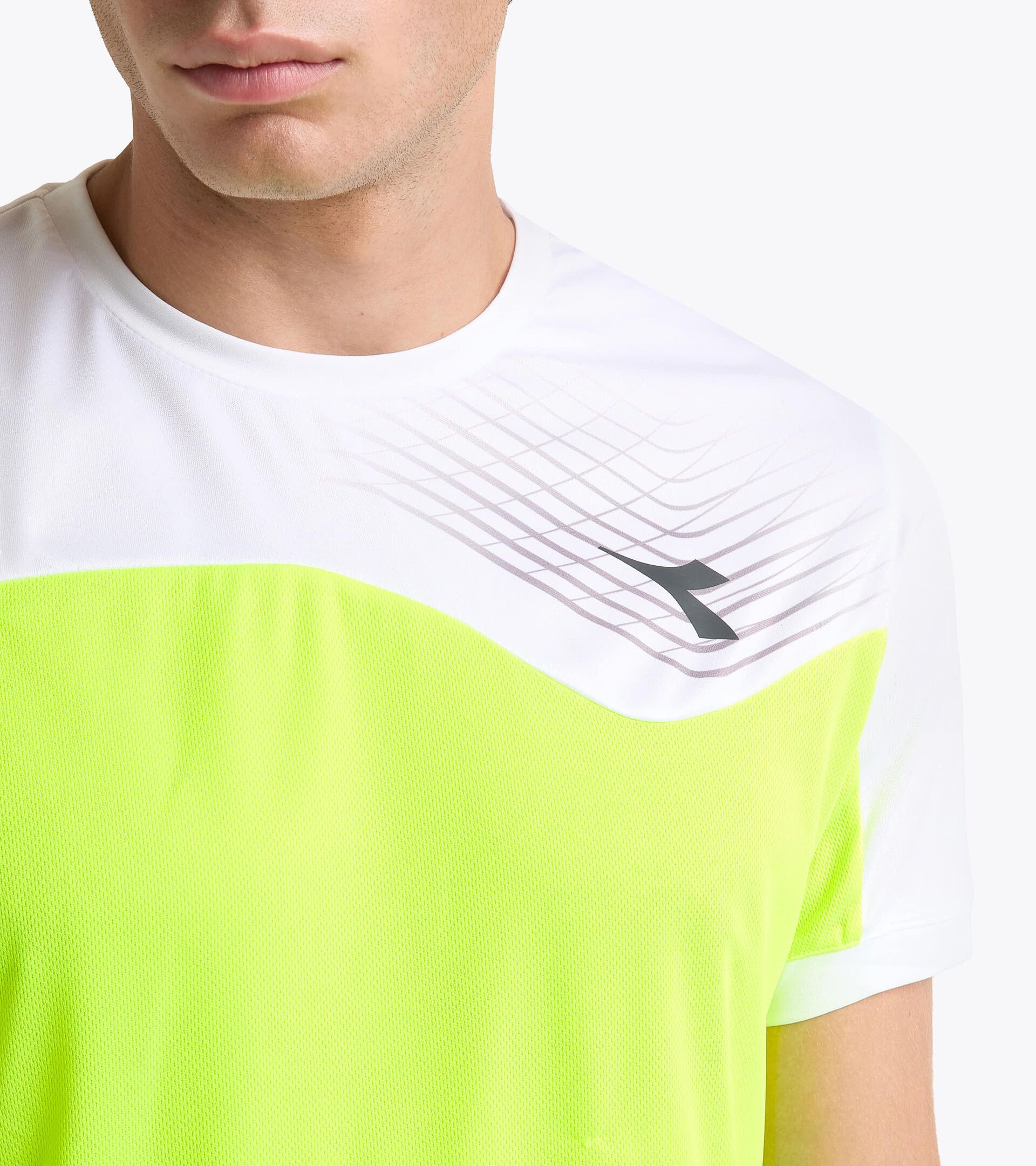 Tennis-T-Shirt - Herren T-SHIRT COURT FLUO GELB DD - Diadora