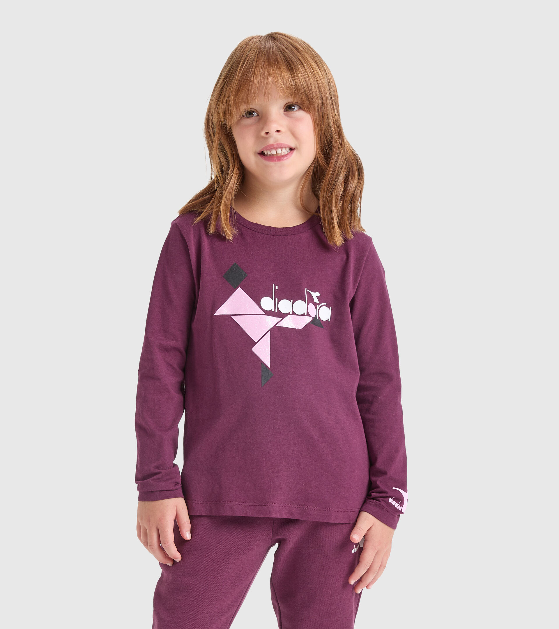 T-shirt manches longues - Fille JG.T-SHIRT LS GLEE VIOLETS ECRASE - Diadora