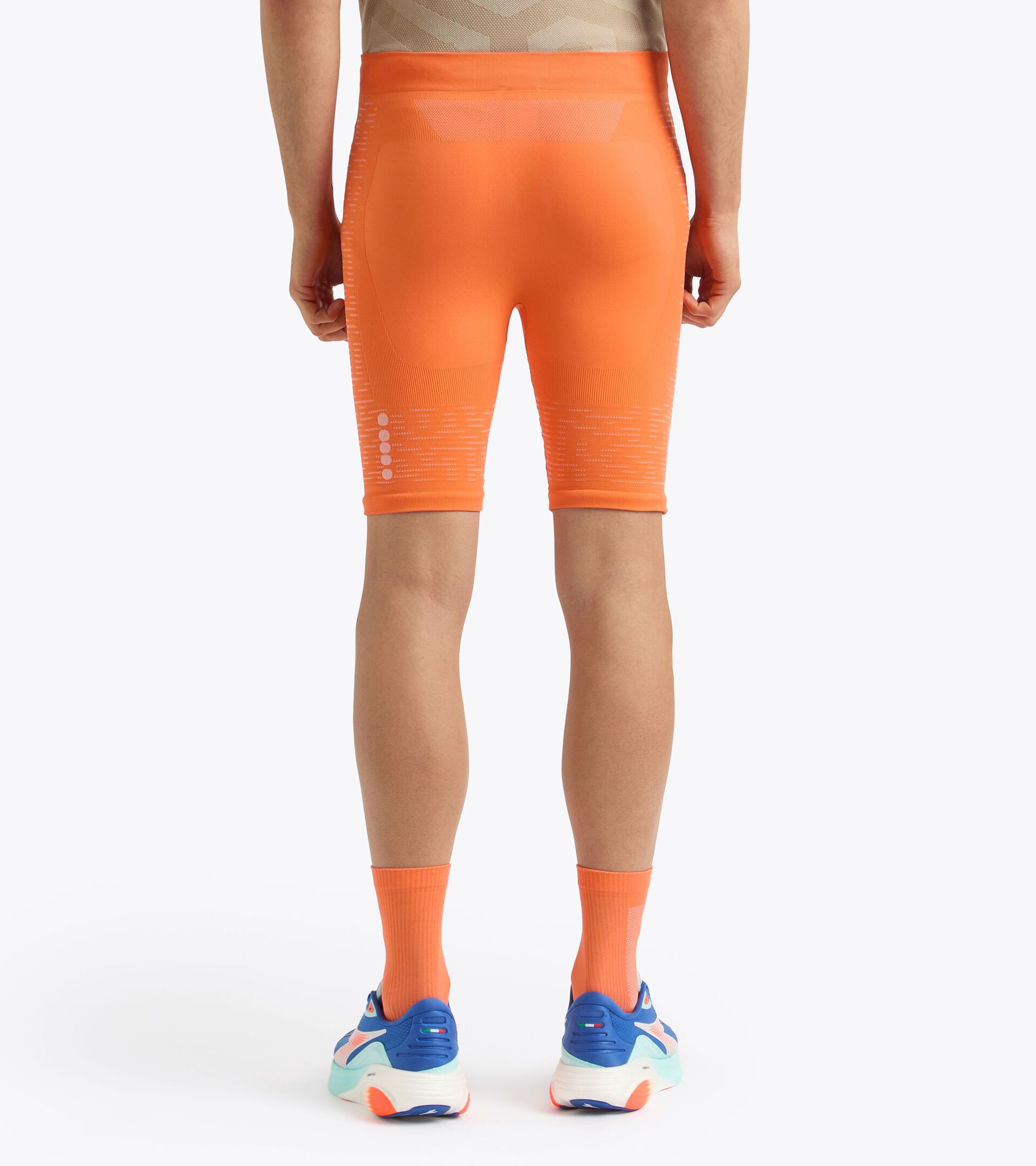 Technical shorts for temperature control -  Running - Men’s STRATOUNO HALF-TIGHT ORANGE NECTARINE - Diadora