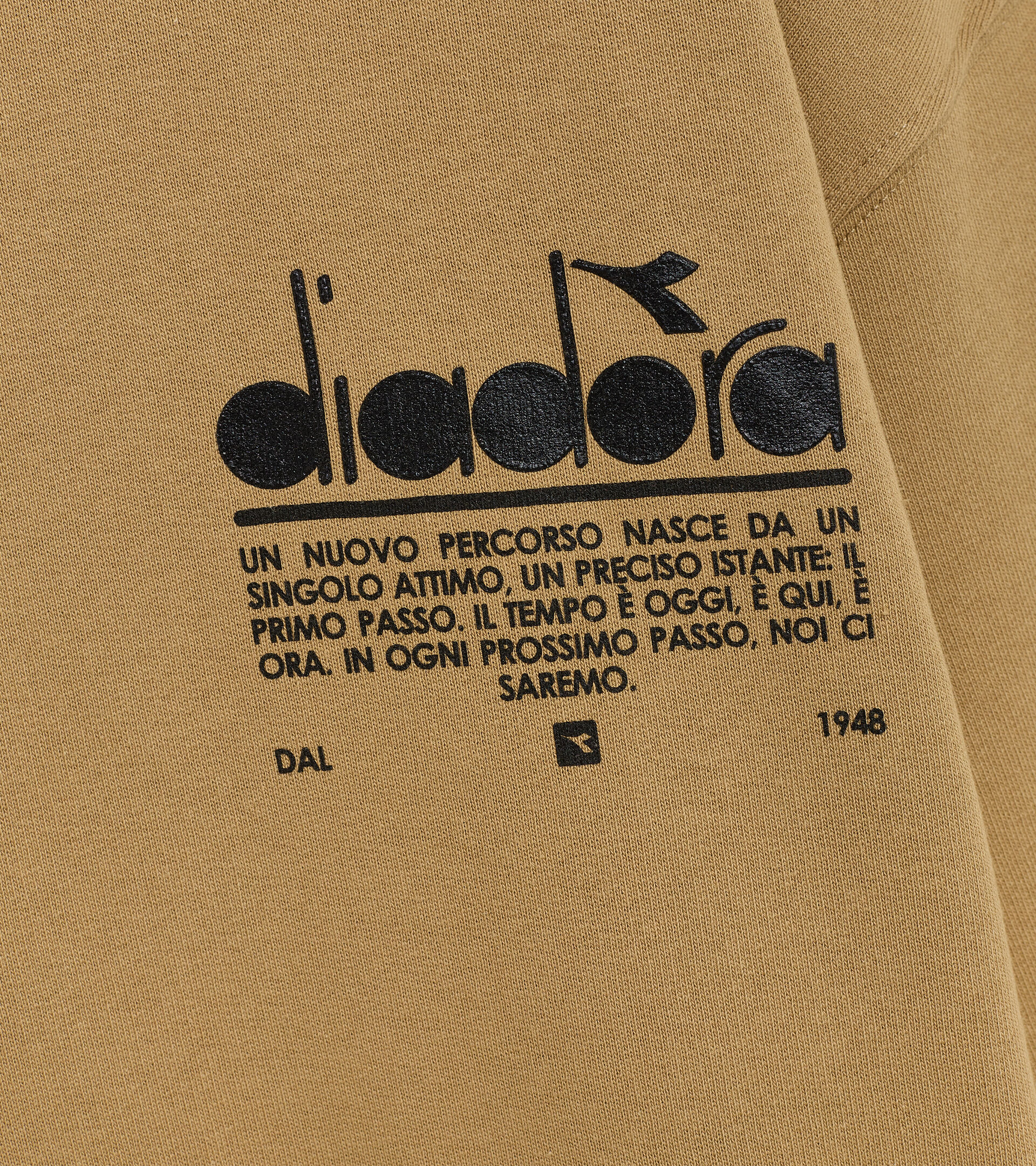 Cotton hooded sweatshirt - Unisex HOODIE MANIFESTO BEIGE TAN - Diadora