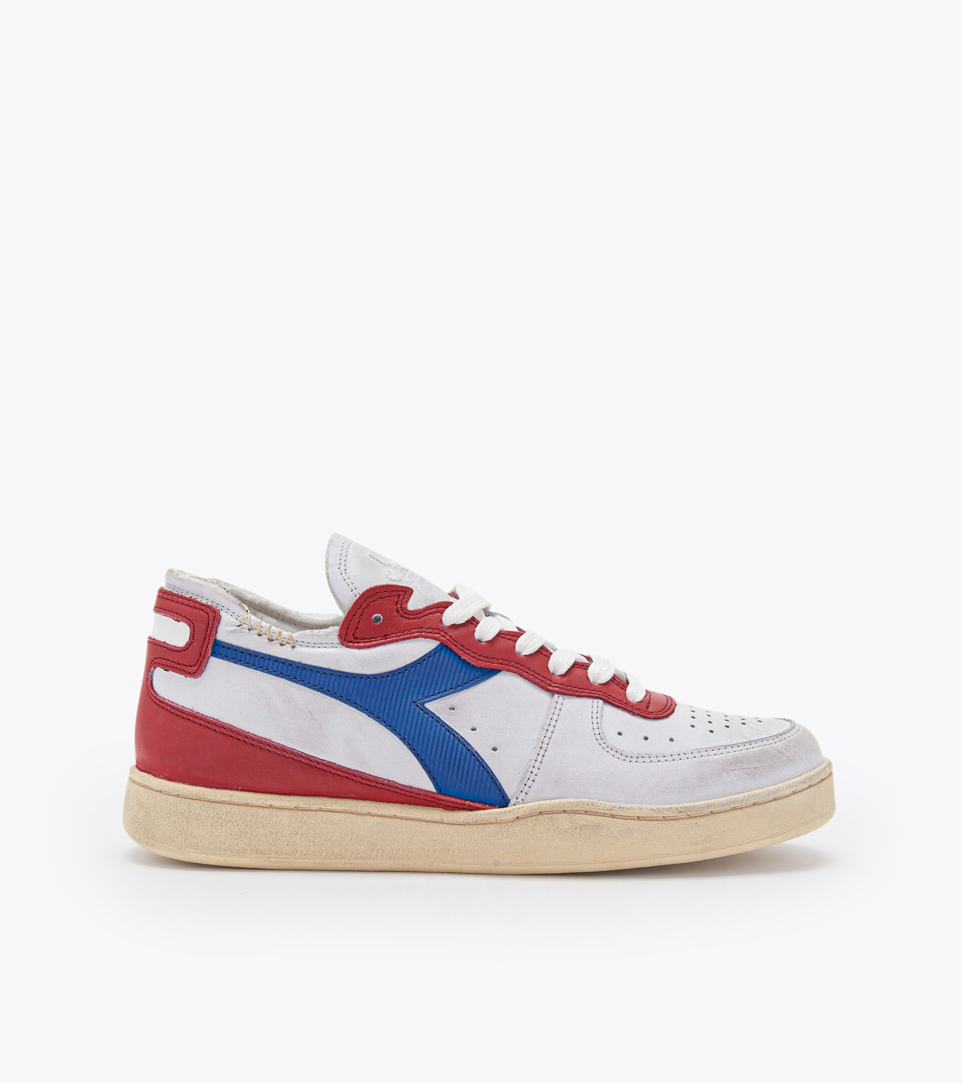 Heritage shoe - Unisex MI BASKET ROW CUT WHITE/POMPEIAN RED - Diadora