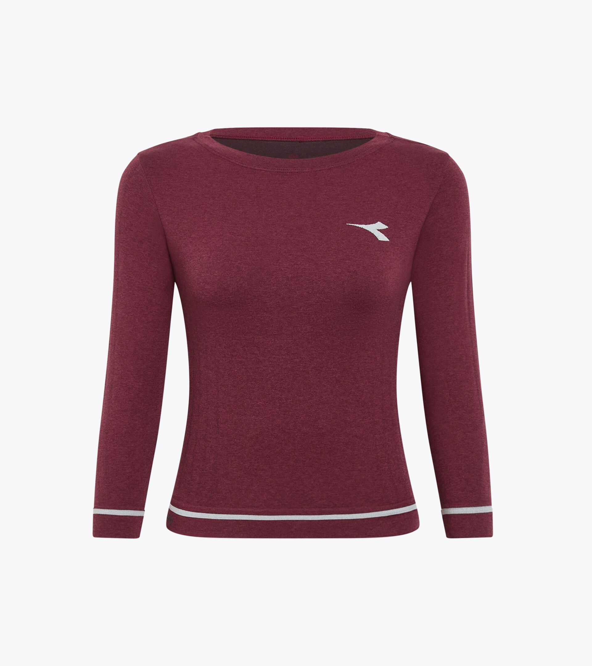 3/4-sleeve thermoregulating technical tee - Tennis - Women's L. 3/4 T-SHIRT ICON STRATOUNO MAROON BANNER - Diadora