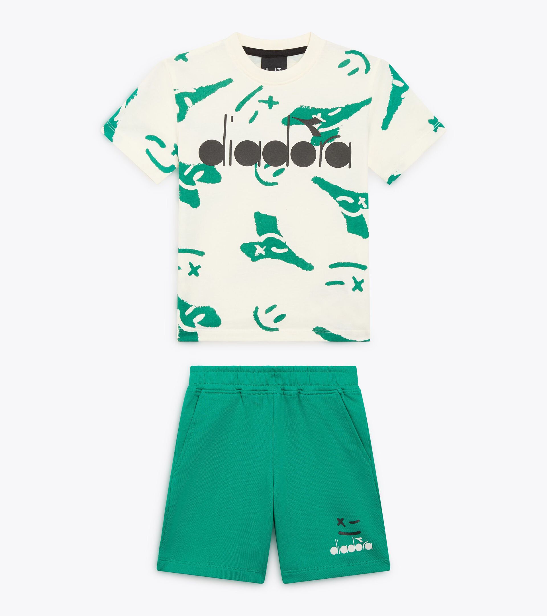 Sport suit - Fit comfort - Baby boy (2-7 years) JB. SET SMILE LOGO TD SUPER WHITE /LIGHT LAKE - Diadora