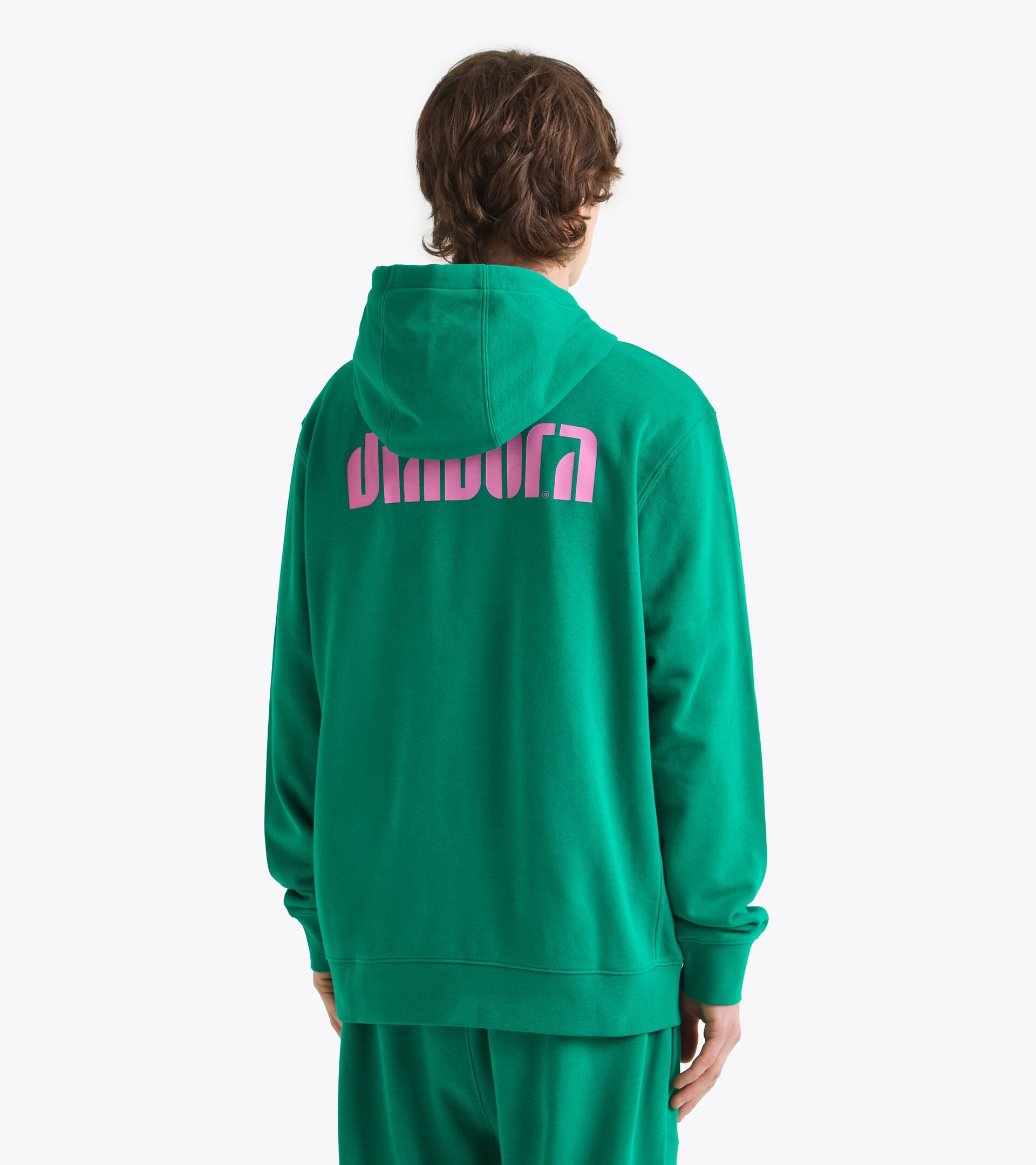 Casual hoodie - All-gender HOODIE ATHL. LOGO GREEN 562 C - Diadora