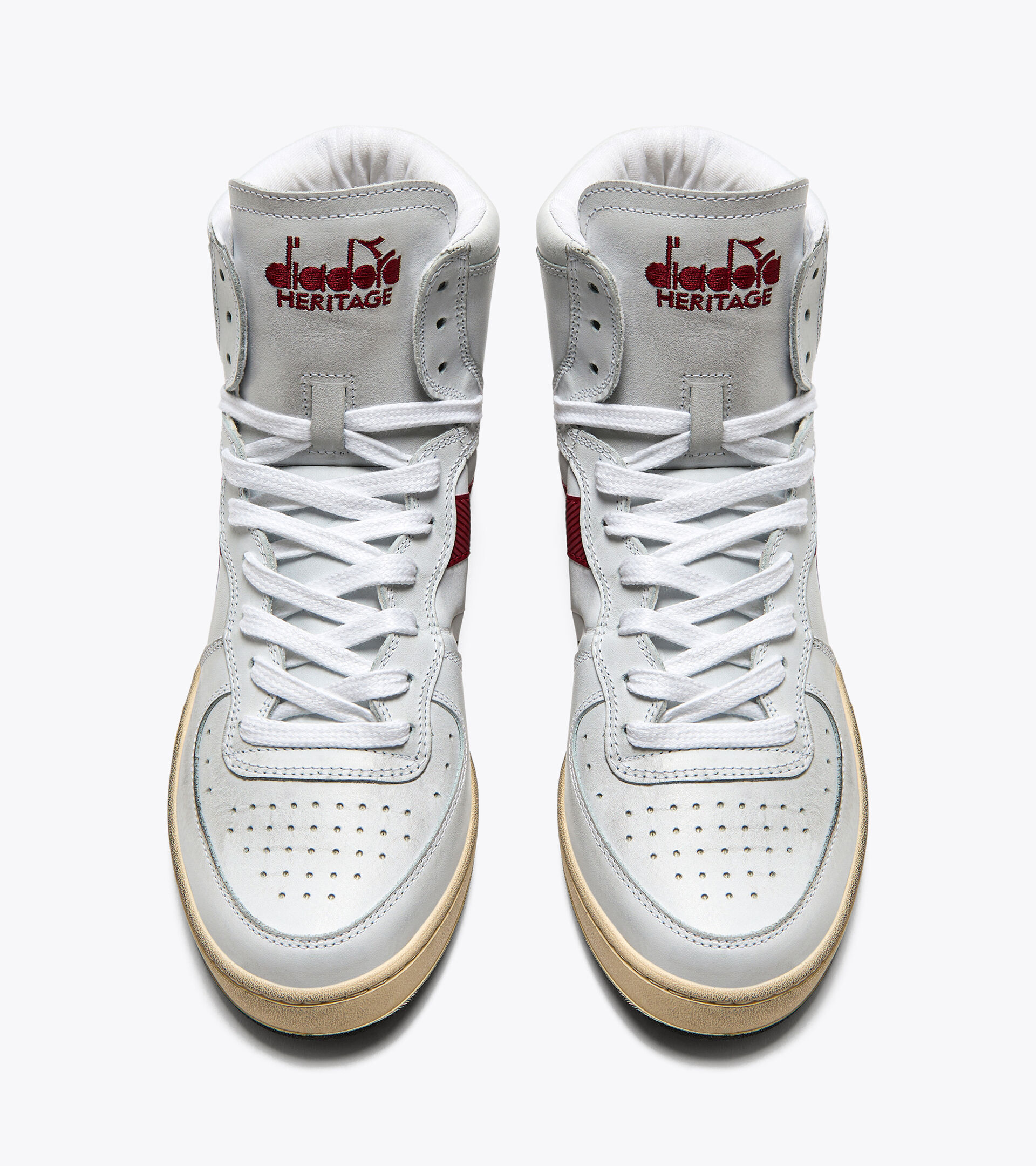 Heritage shoes - Unisex MI BASKET USED WHITE/GARNET - Diadora
