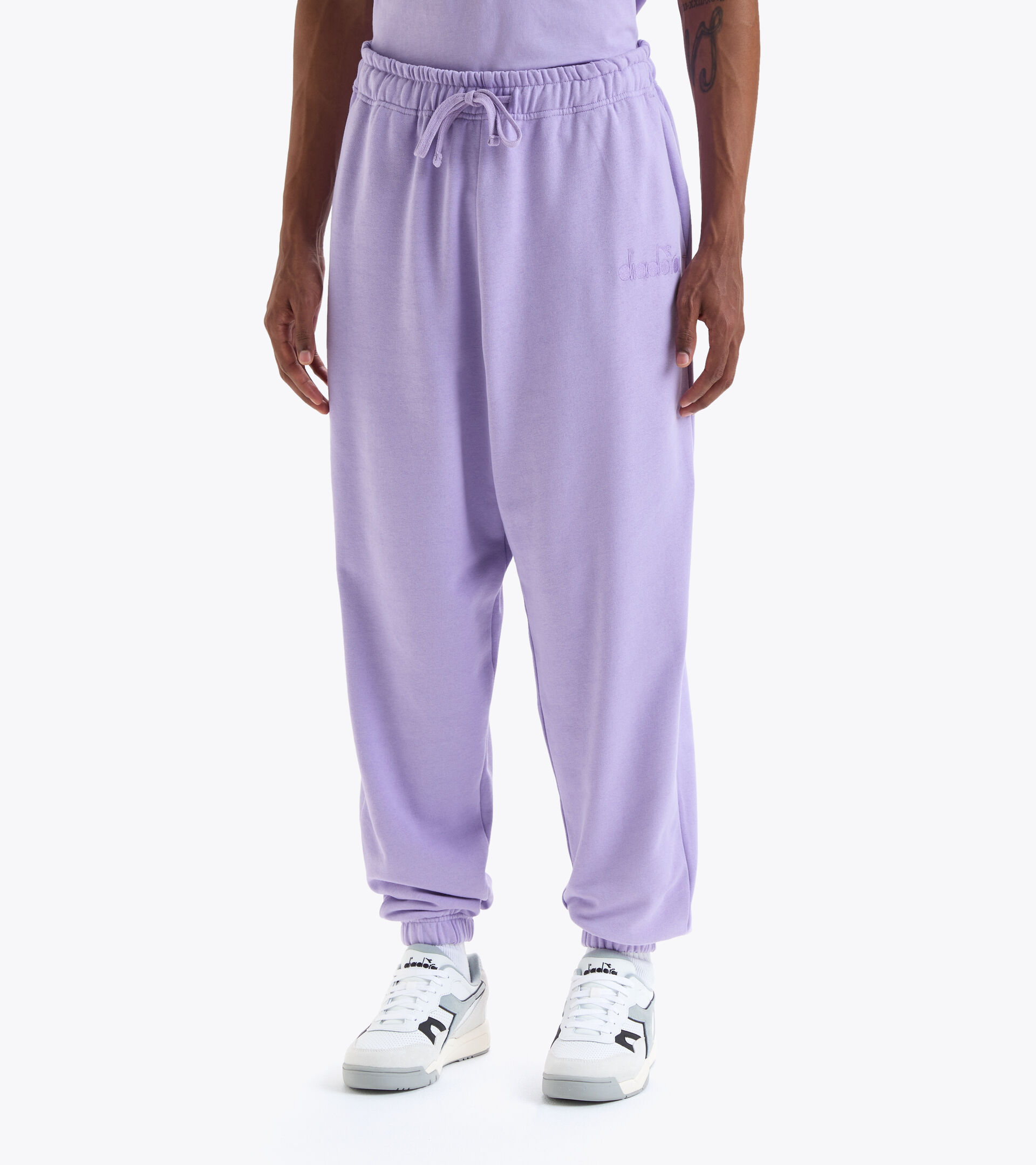 Cotton sweatpants - Gender neutral PANT SPW LOGO PURPLE ROSE - Diadora