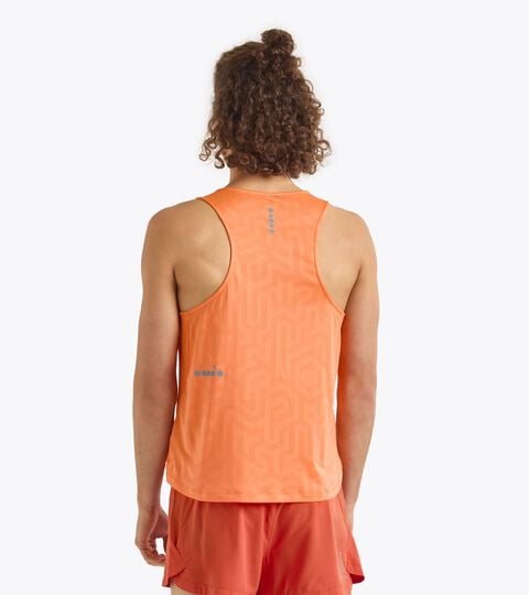Running tank - Coolcore light fabric - Men’s SUPER LIGHT TANK ORANGE NECTARINE - Diadora