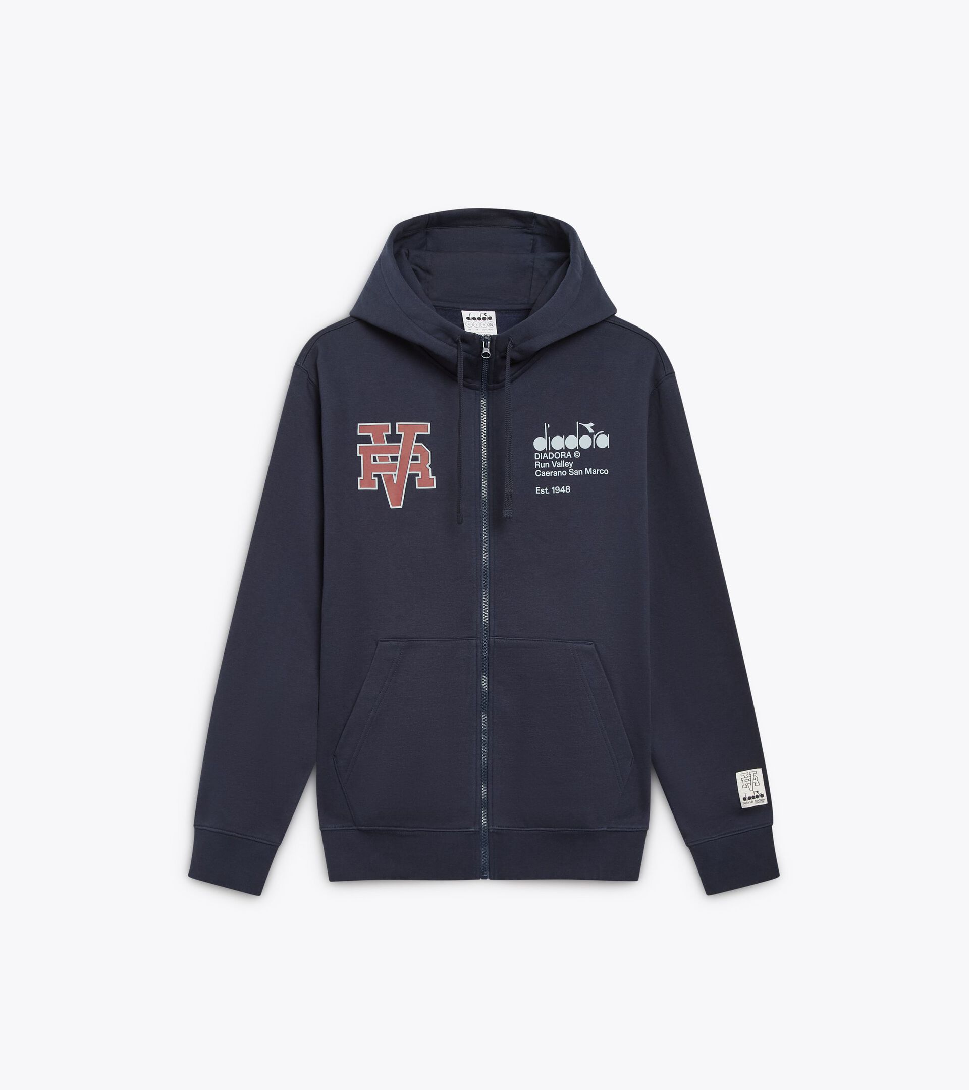 null HOODIE FZ RUN VALLEY BLUE DENIM - Diadora