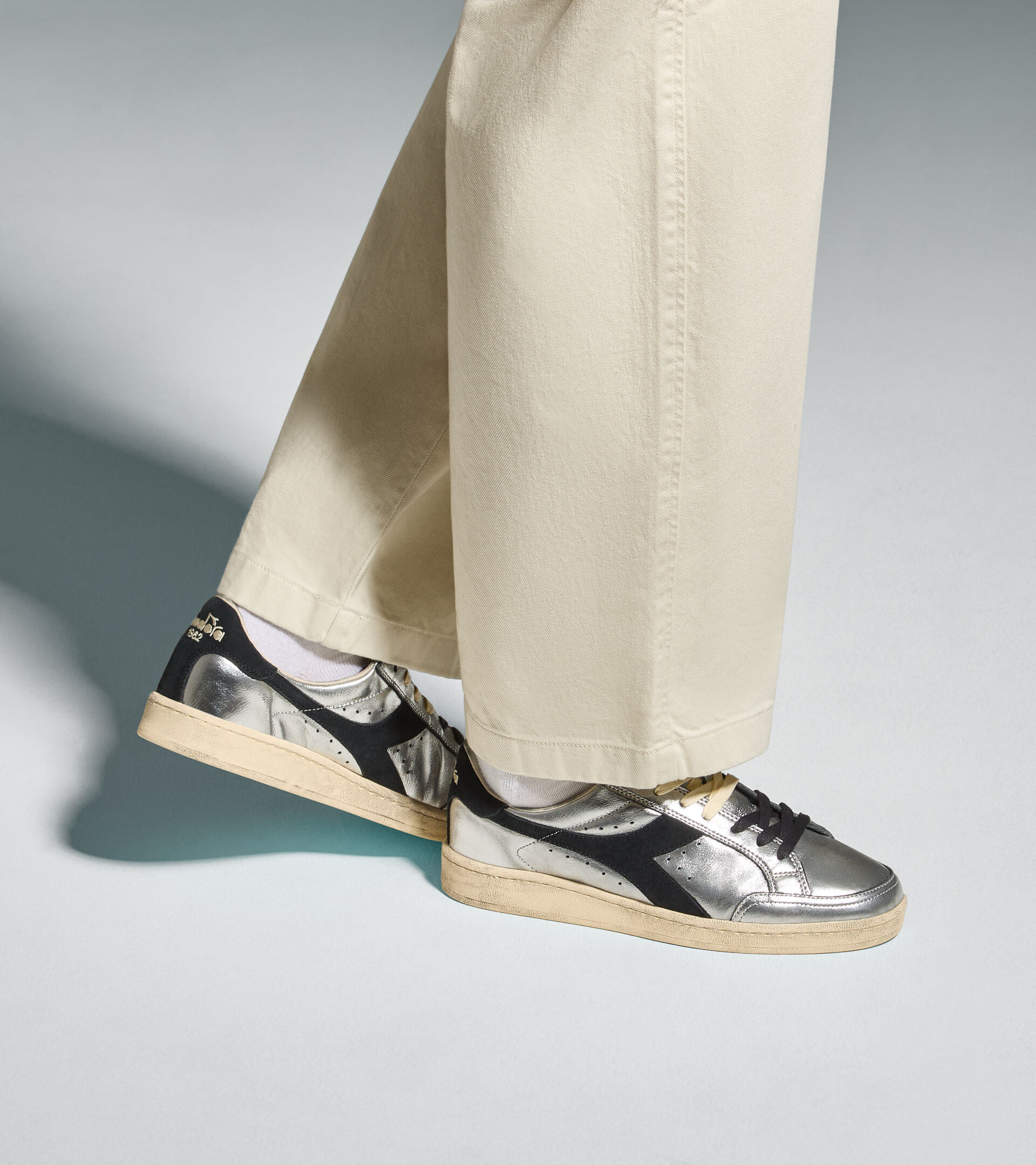 Heritage sneaker made from leather - All-gender PRESTIGE METAL USED SILVER - Diadora