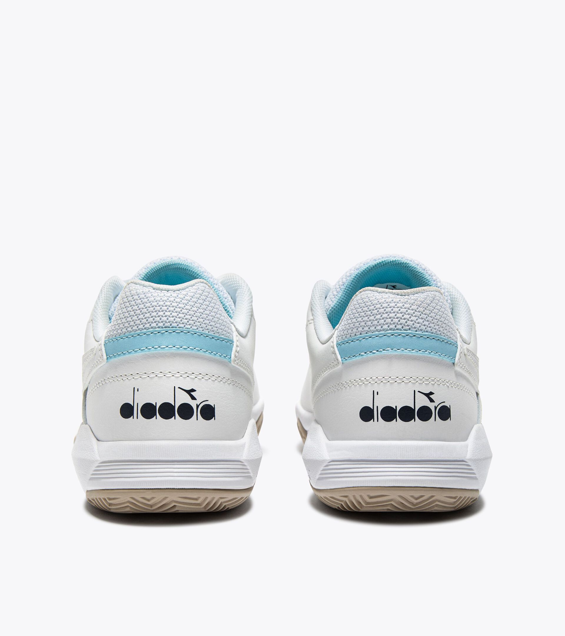 Tennisschuh für Sandplätze - Stabilität - Damen S. CHALLENGE 6 W SL CLAY WHITE/CORYDALIS BLUE - Diadora