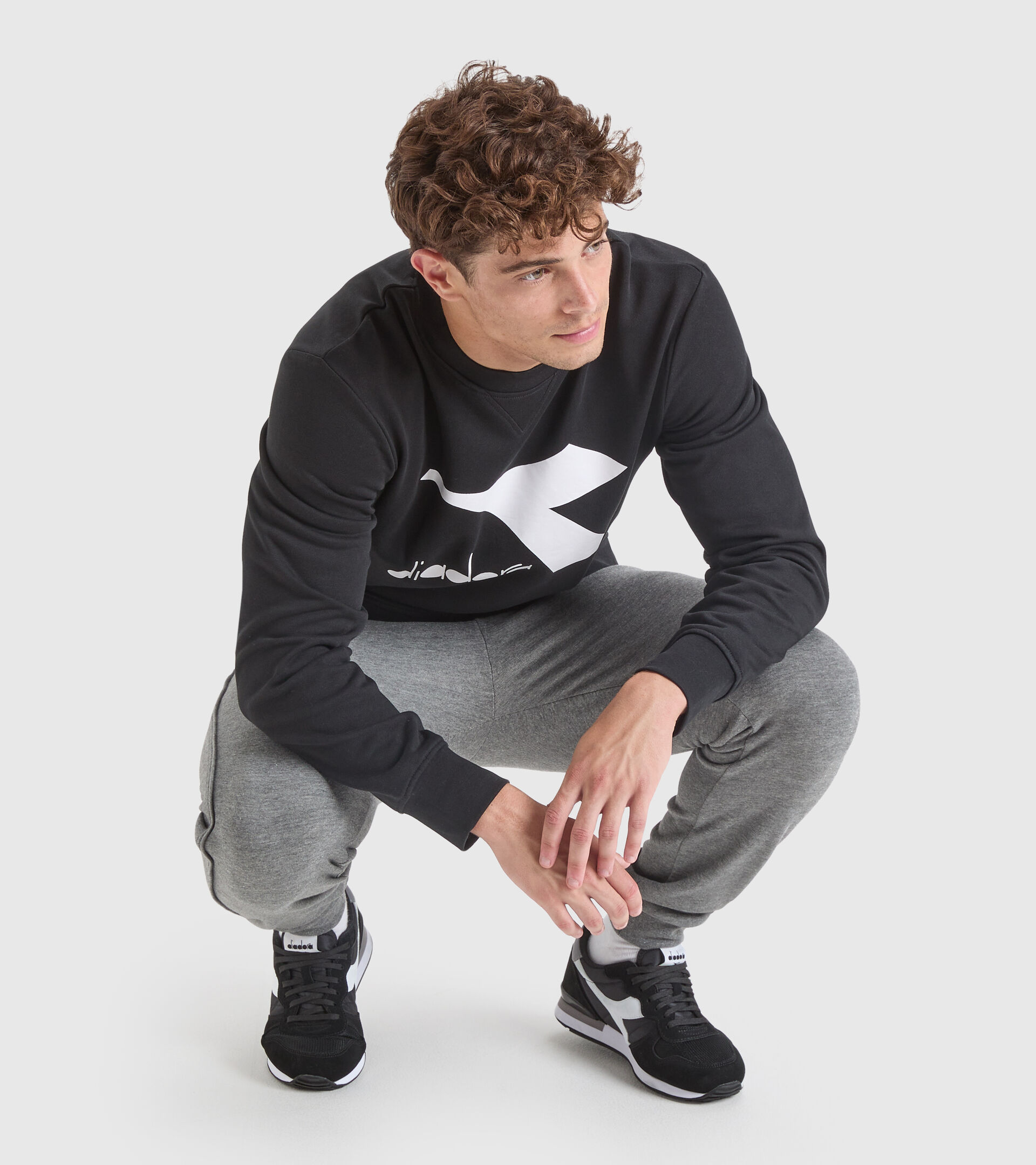 Sports sweatshirt - Men’s SWEATSHIRT CREW CHROMIA BLACK - Diadora