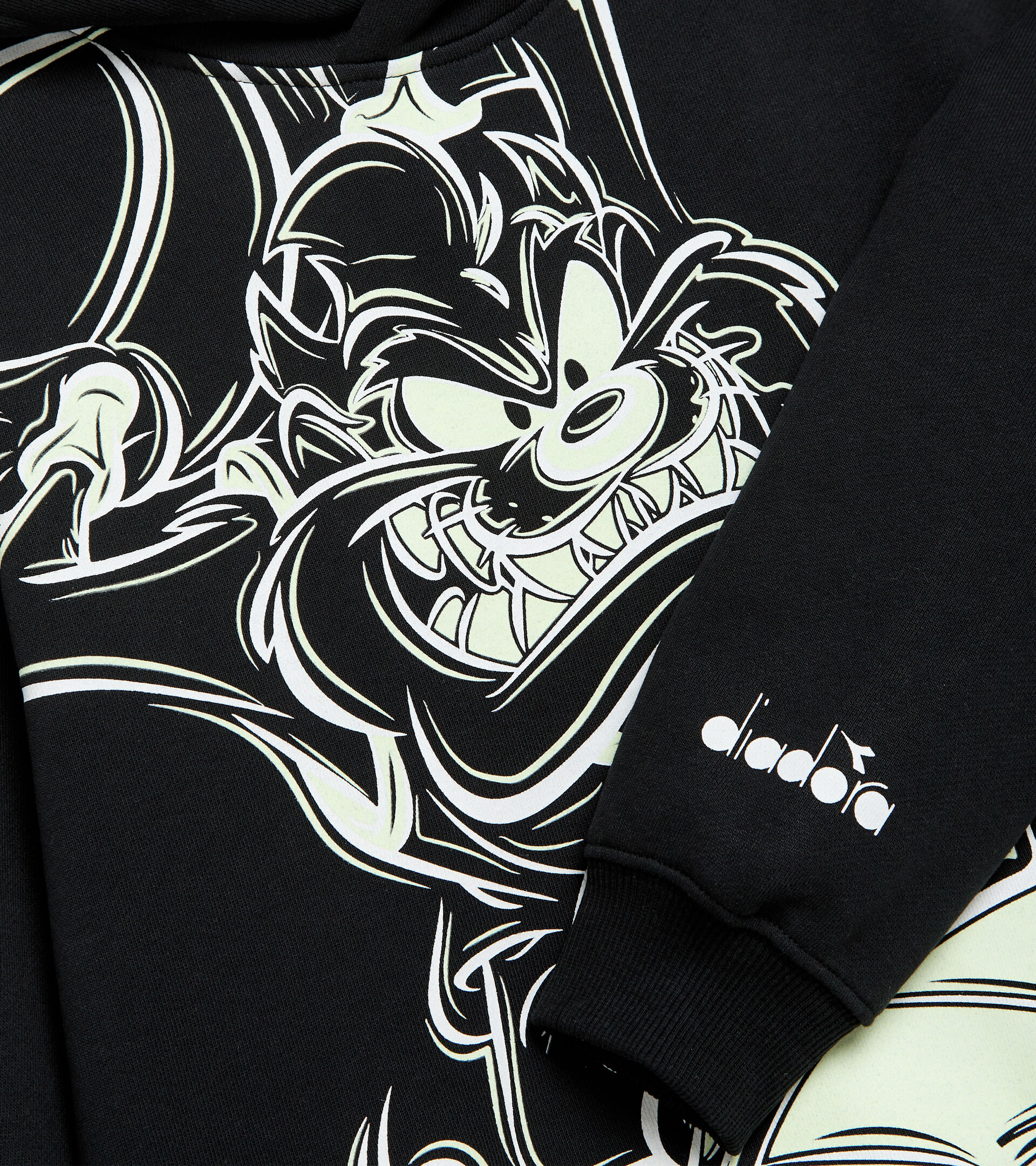 Hooded sweatshirt - Kids JU.HOODIE WB BLACK/OPTICAL WHITE - Diadora