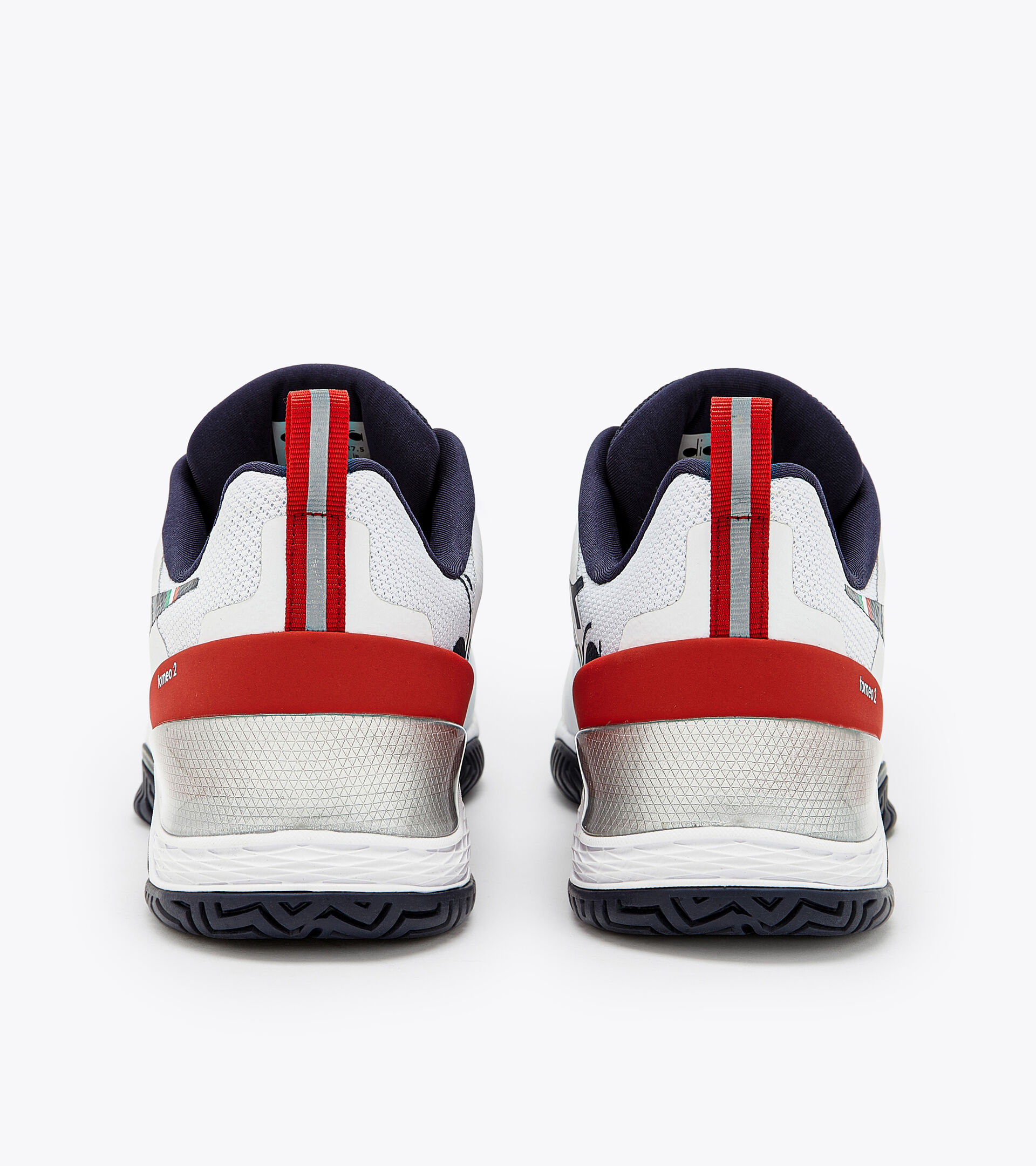Tennis shoes for hard surfaces or clay - Men BLUSHIELD TORNEO 2 AG BLCO/LIRIO NEGRO/ROJO INTENSO - Diadora