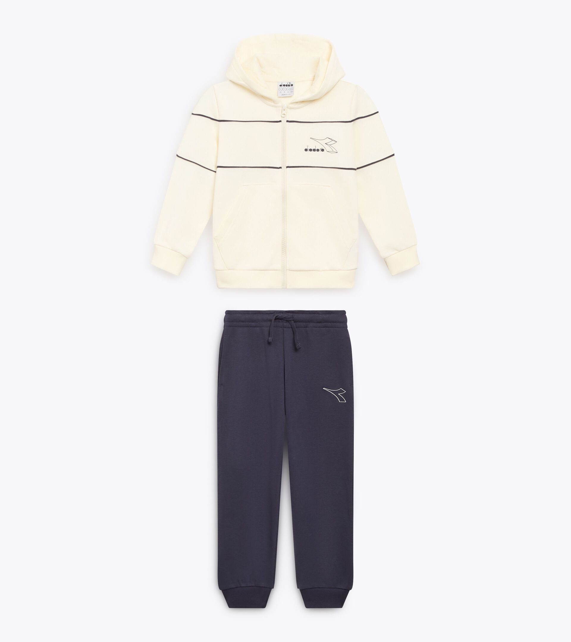 Coordinated tracksuit - Boys and girls  JU. TRACKSUIT HD FZ LOGO (FT) BLUE DENIM - Diadora