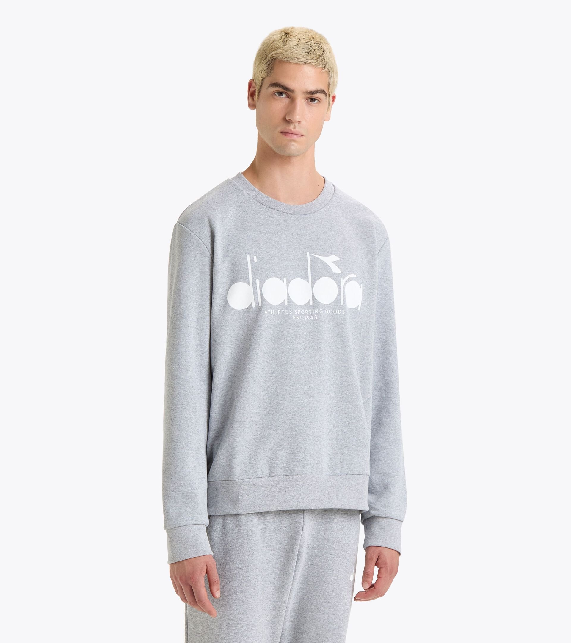 Cotton crewneck - All-Gender SWEATSHIRT CREW LOGO HIGH RISE MELANGE - Diadora
