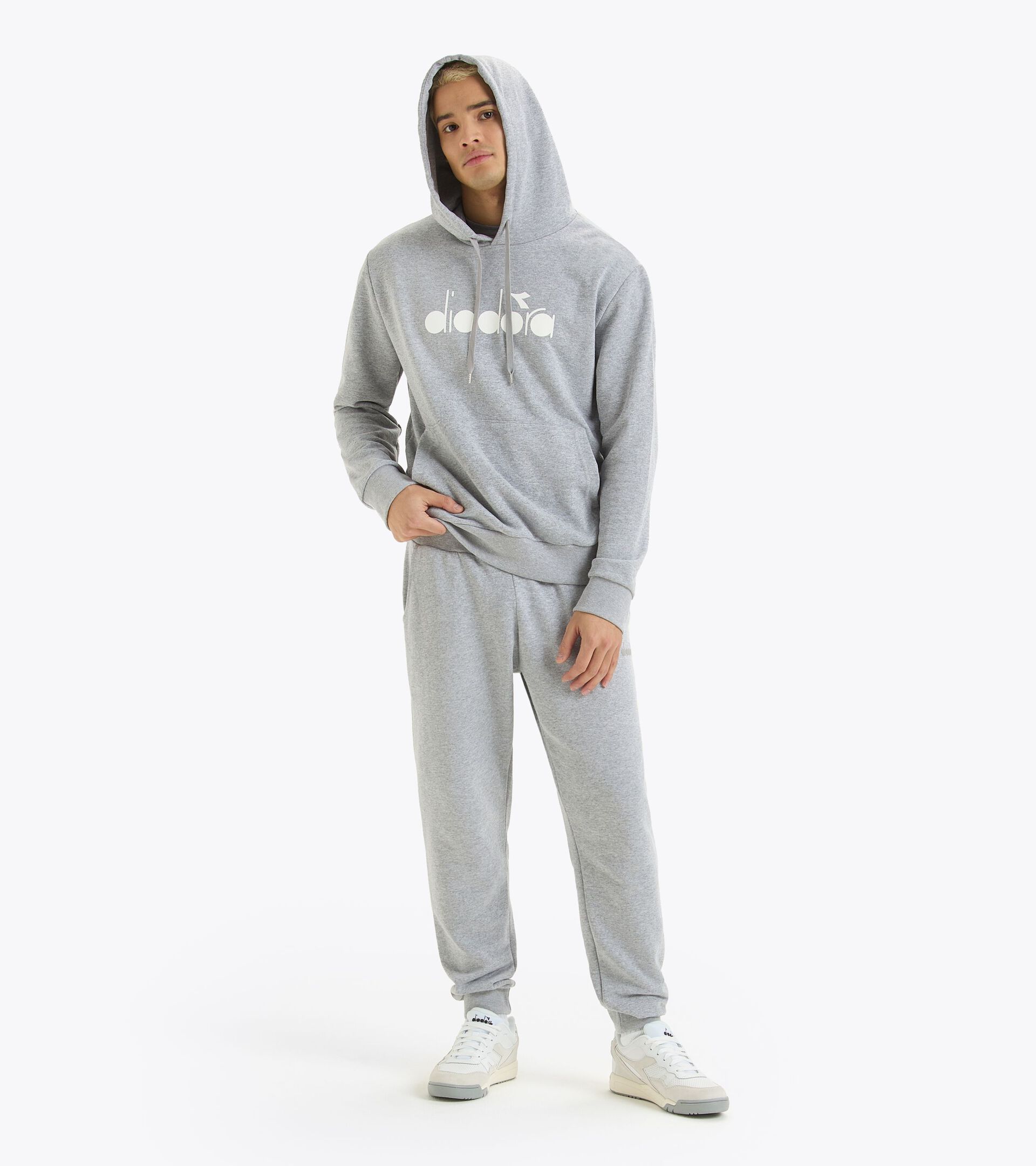 Felpa sportiva con cappuccio - Made in Italy - Gender Neutral HOODIE LOGO GRIGIO GRATTACIELO MELANGE - Diadora