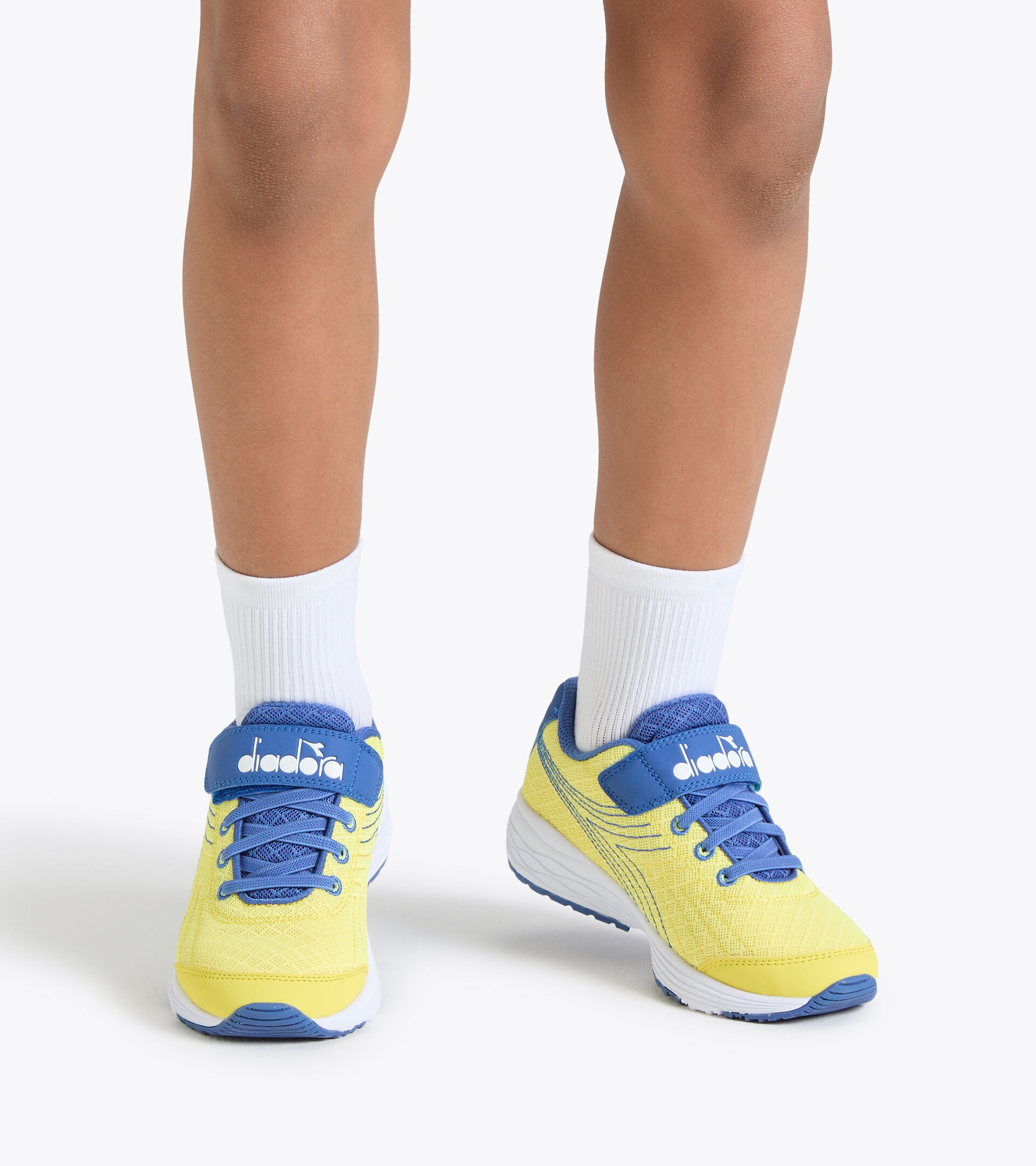 Chaussures de running - Unisexe Enfant FLAMINGO 5 JR GIALLO/AZZURRO - Diadora