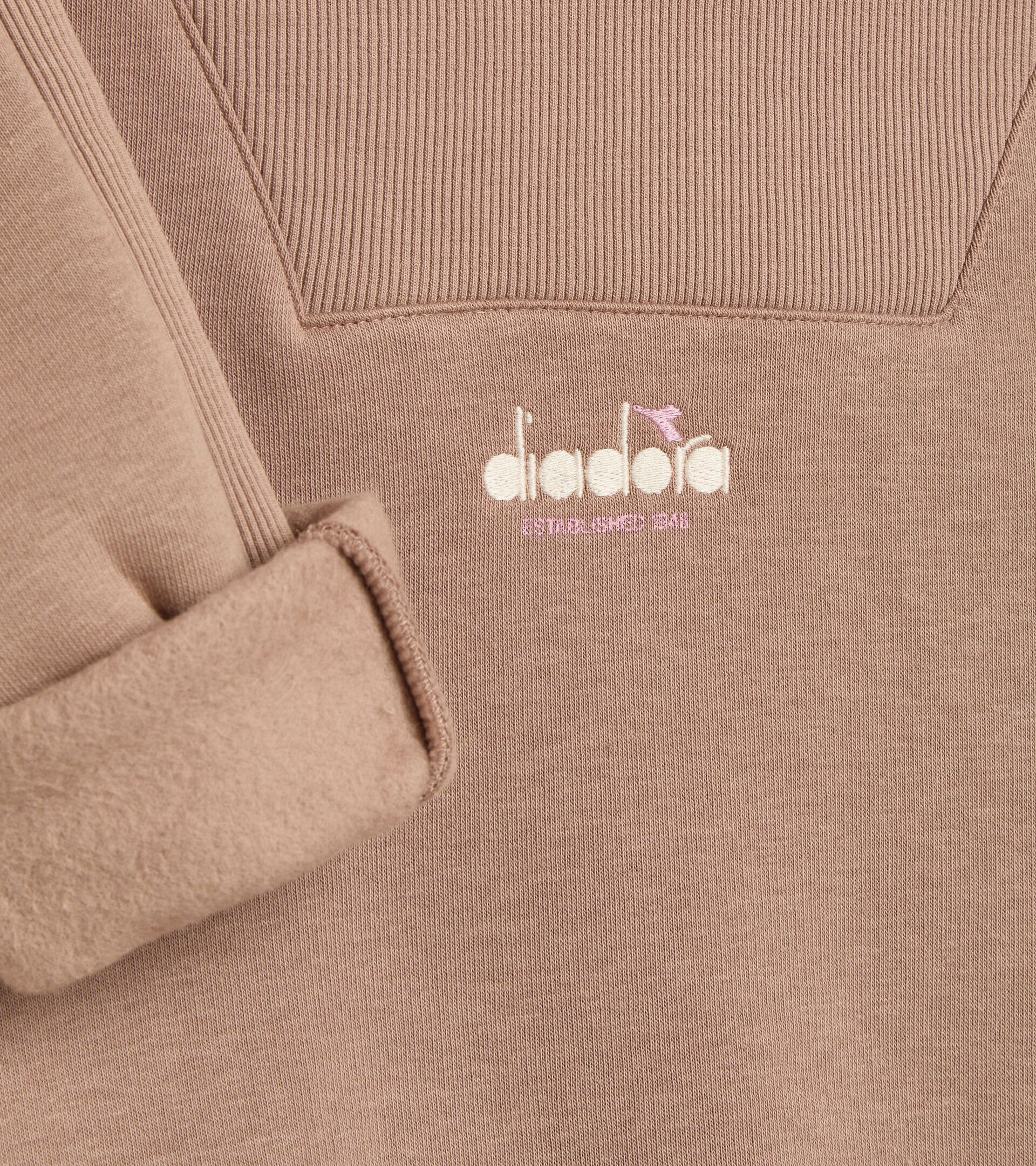 Fleece hoodie with adjustable fit - Women’s L. HOODIE ATHL. LOGO LIGHT BROWN HAZELNUT - Diadora