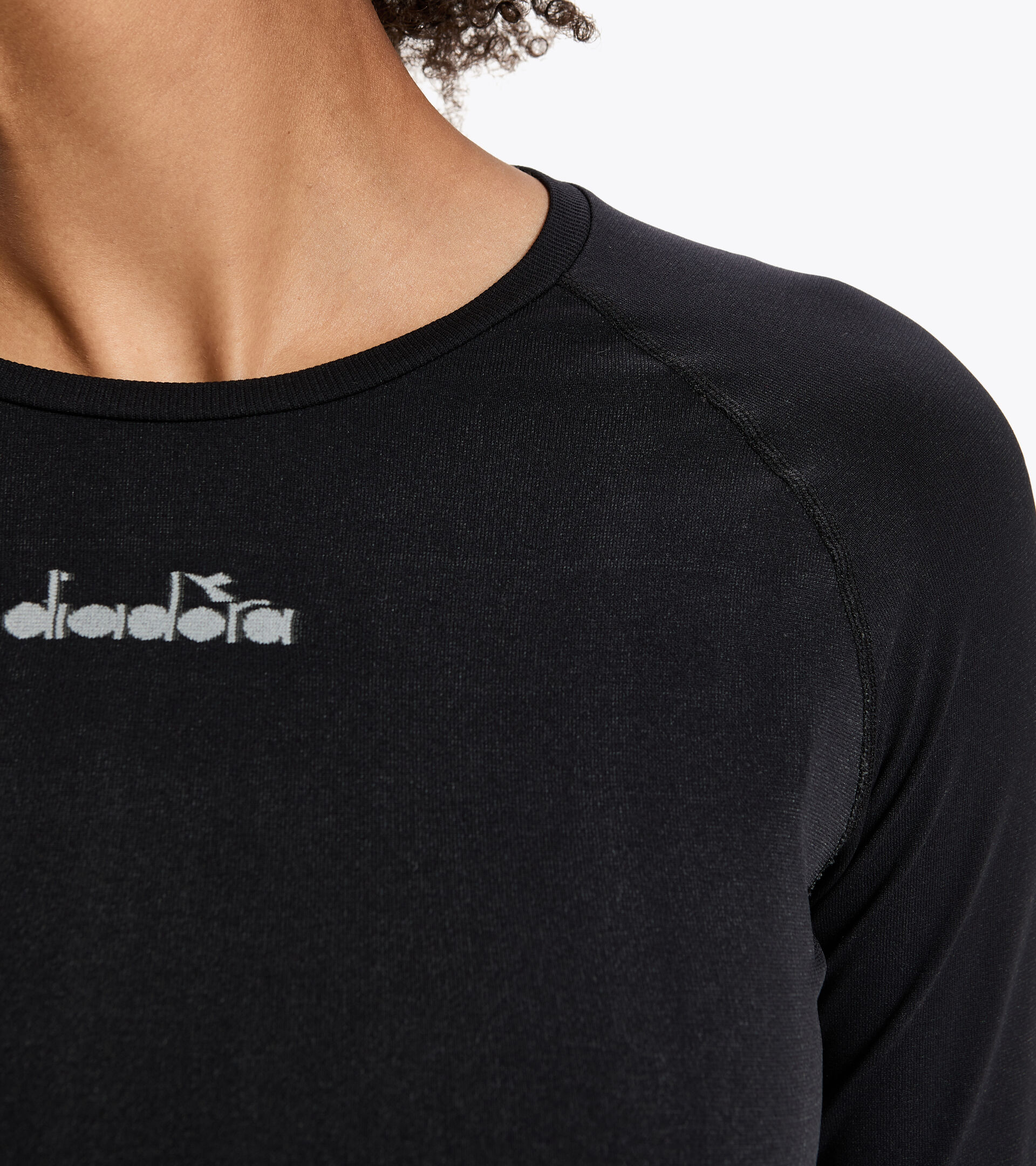 Lauf-T-Shirt Made in Italy - Damen L. LS SKIN FRIENDLY T-SHIRT SCHWARZ - Diadora