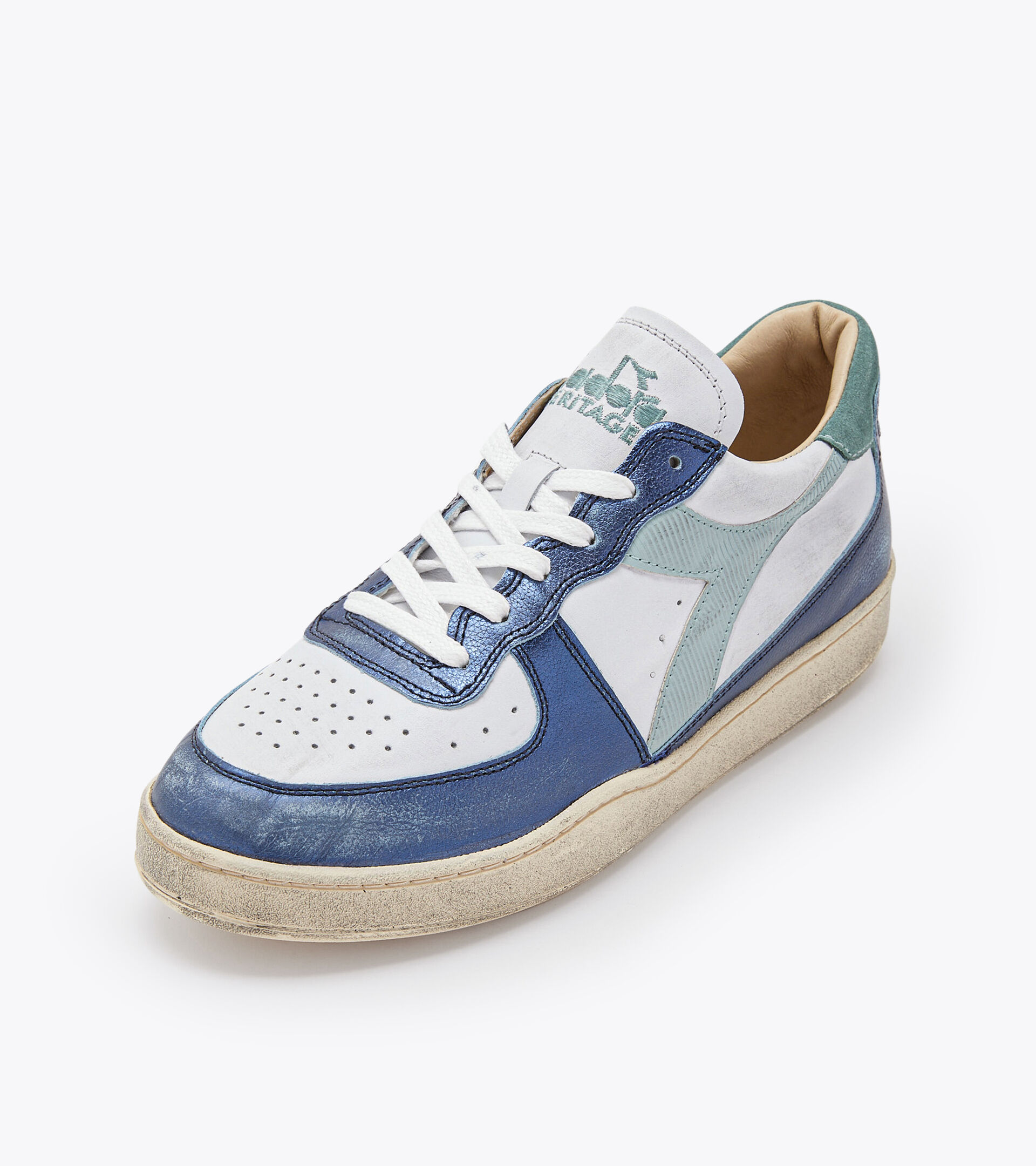 Heritage shoes - Unisex MI BASKET LOW METALLIC DIRTY WHITE/BLUE EYES - Diadora