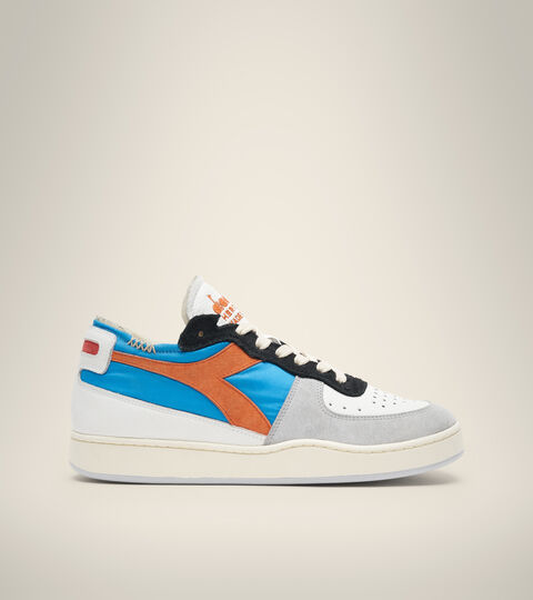 Heritage shoe Made in Italy- Unisex MI BASKET ROW CUT MILK BREAKFAST BLUE STRONG - Diadora