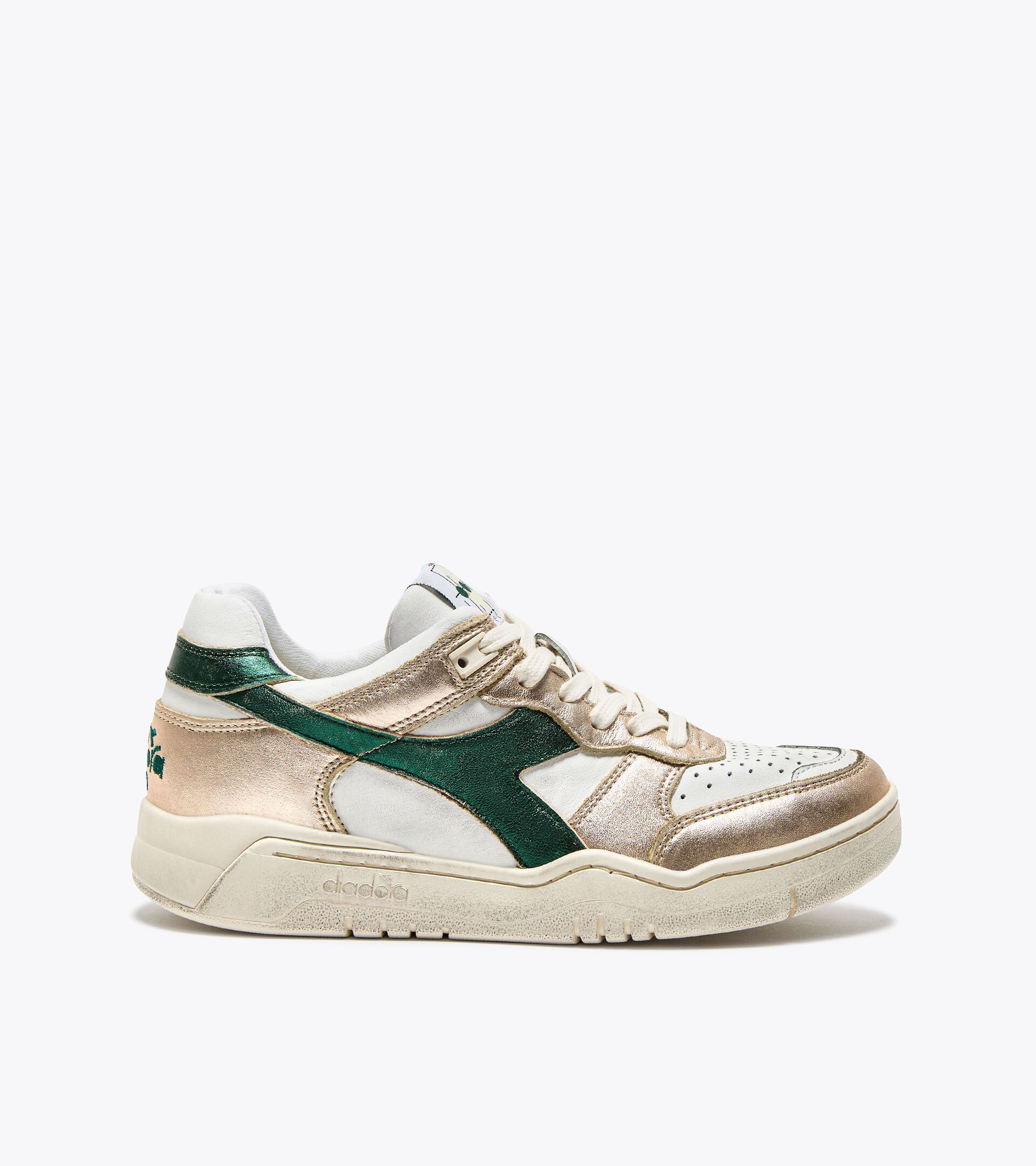 Heritage leather sneaker - Women’s B.560 METALLIC MIX WN WHITE/SMOKE GRAY - Diadora