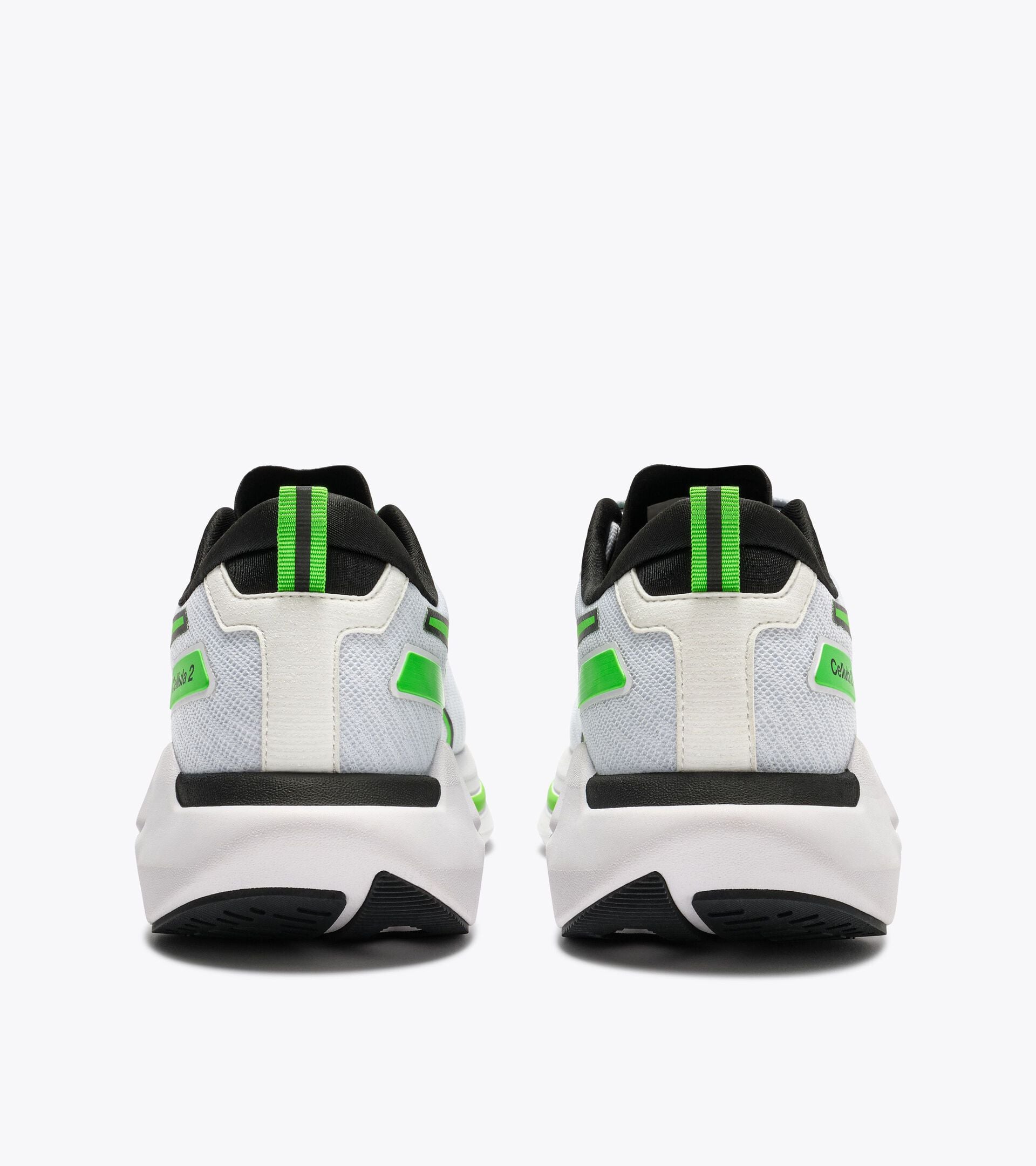 Neutral running shoe - Comfort and stability - Men&rsquo;s CELLULA 2 WHITE/BLACK/GREEN FL - Diadora