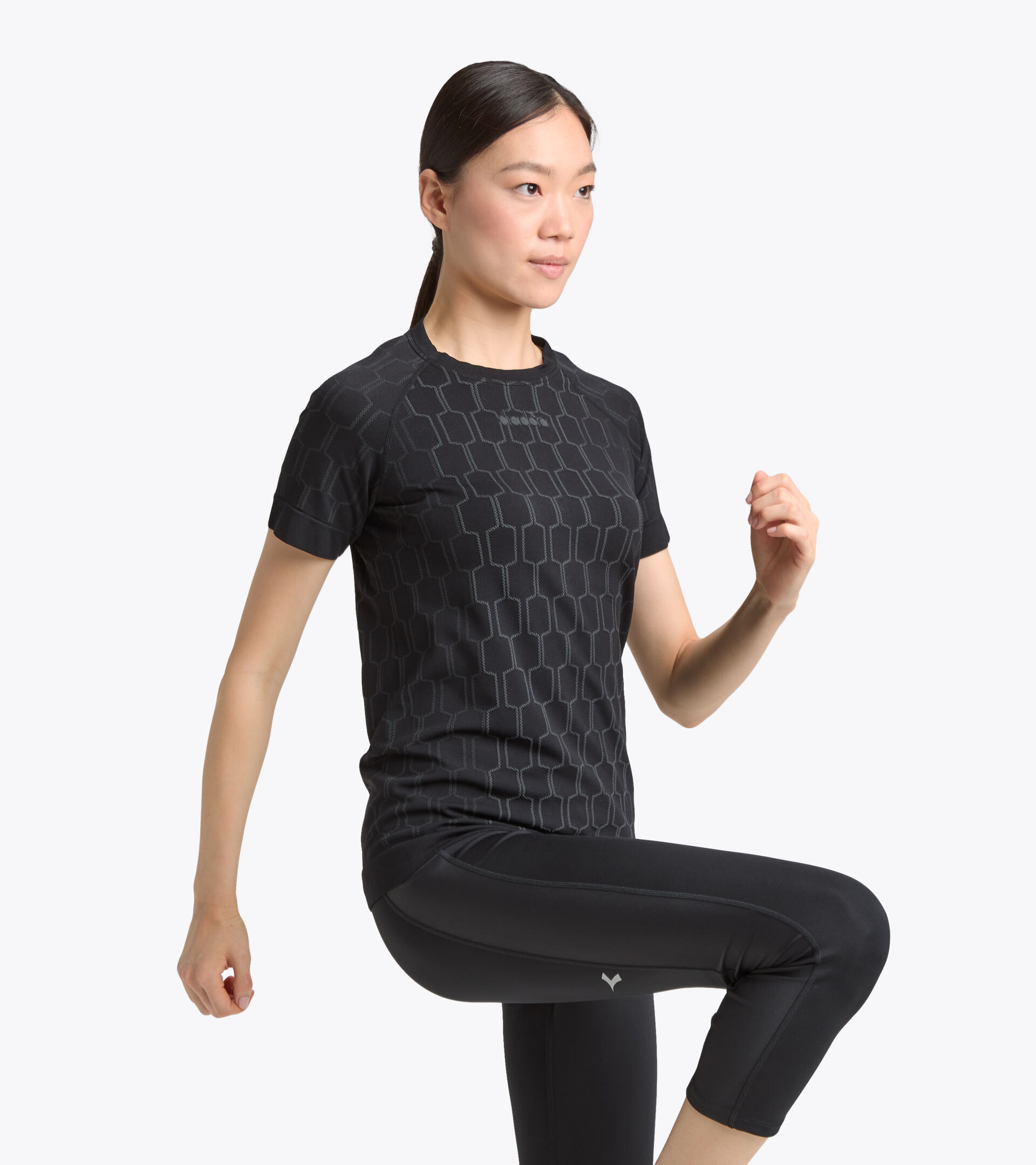Short sleeves running T-shirt - Women L. SS SKIN FRIENDLY T-SHIRT BLACK - Diadora